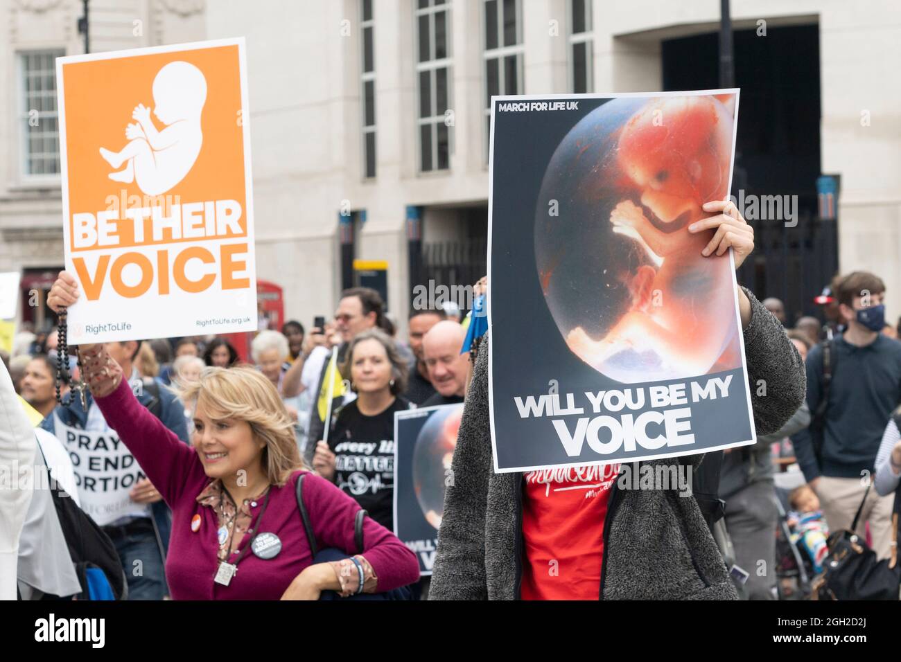 04. September 2021. London, Großbritannien. Foto von Ray Tang. Demonstranten nehmen an der Demonstration March for Life gegen Abtreibungen Teil, die dazu aufruft, sich für den Schutz jedes menschlichen Lebens einzusetzen. Foto von Ray Tang. Stockfoto