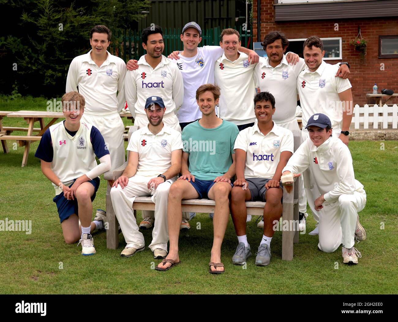 London, Großbritannien. 4. September 2021. South London, Großbritannien. Dulwich Cricket Club, die Surrey Championship Division 2 Gewinner, nach ihrem umfassenden Sieg gegen eine geschwächte Dorking-Seite in Dulwich, South London. David Rowe/ Alamy Live News Stockfoto