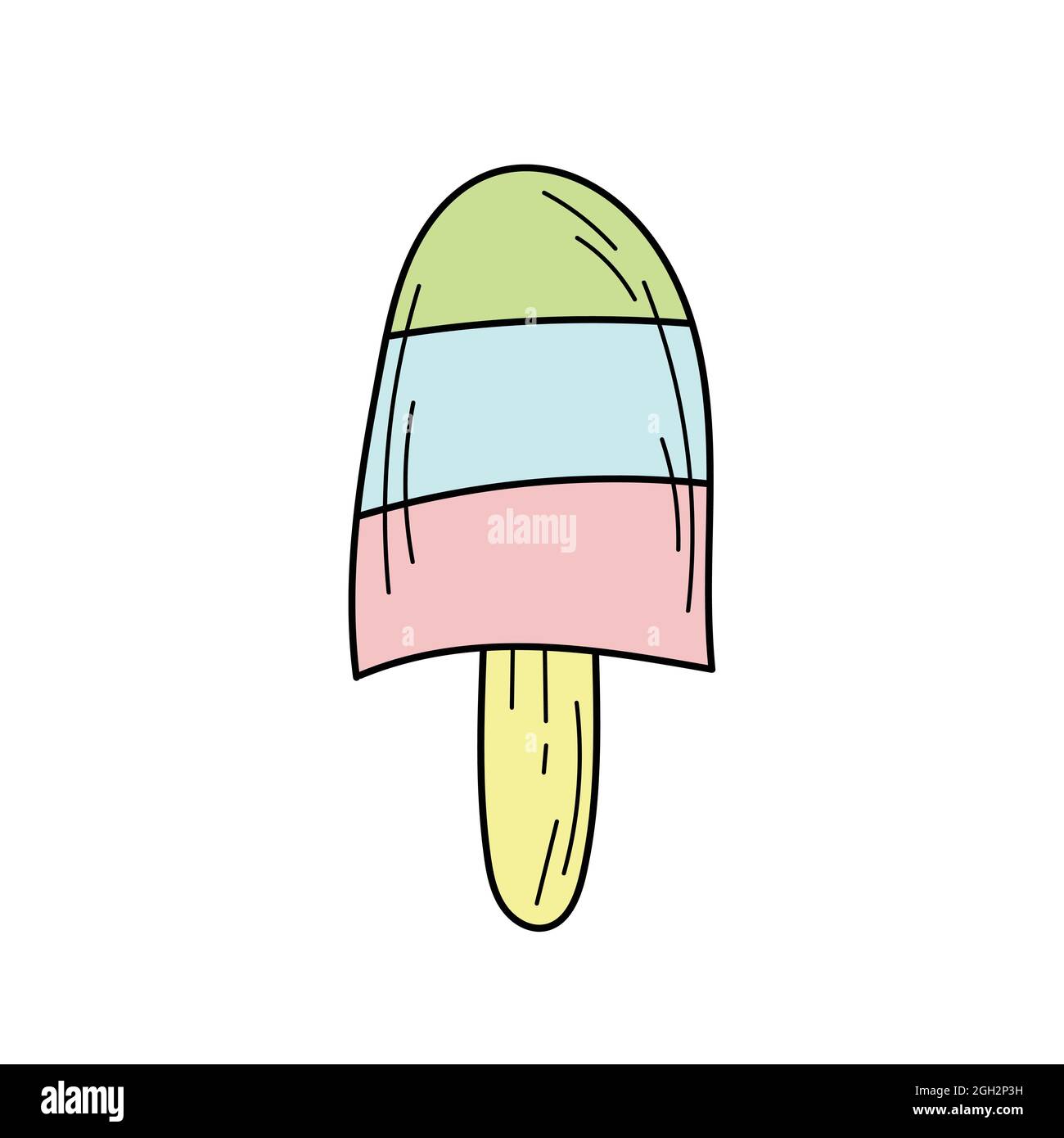 Handgezeichnetes Eis - Eislolly - Vektorgrafik. Schlichtes Sommer-Farbsymbol für Design Stock Vektor