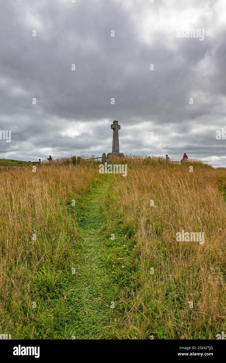 Schlacht von Flodden Gedenkkreuz Stockfoto