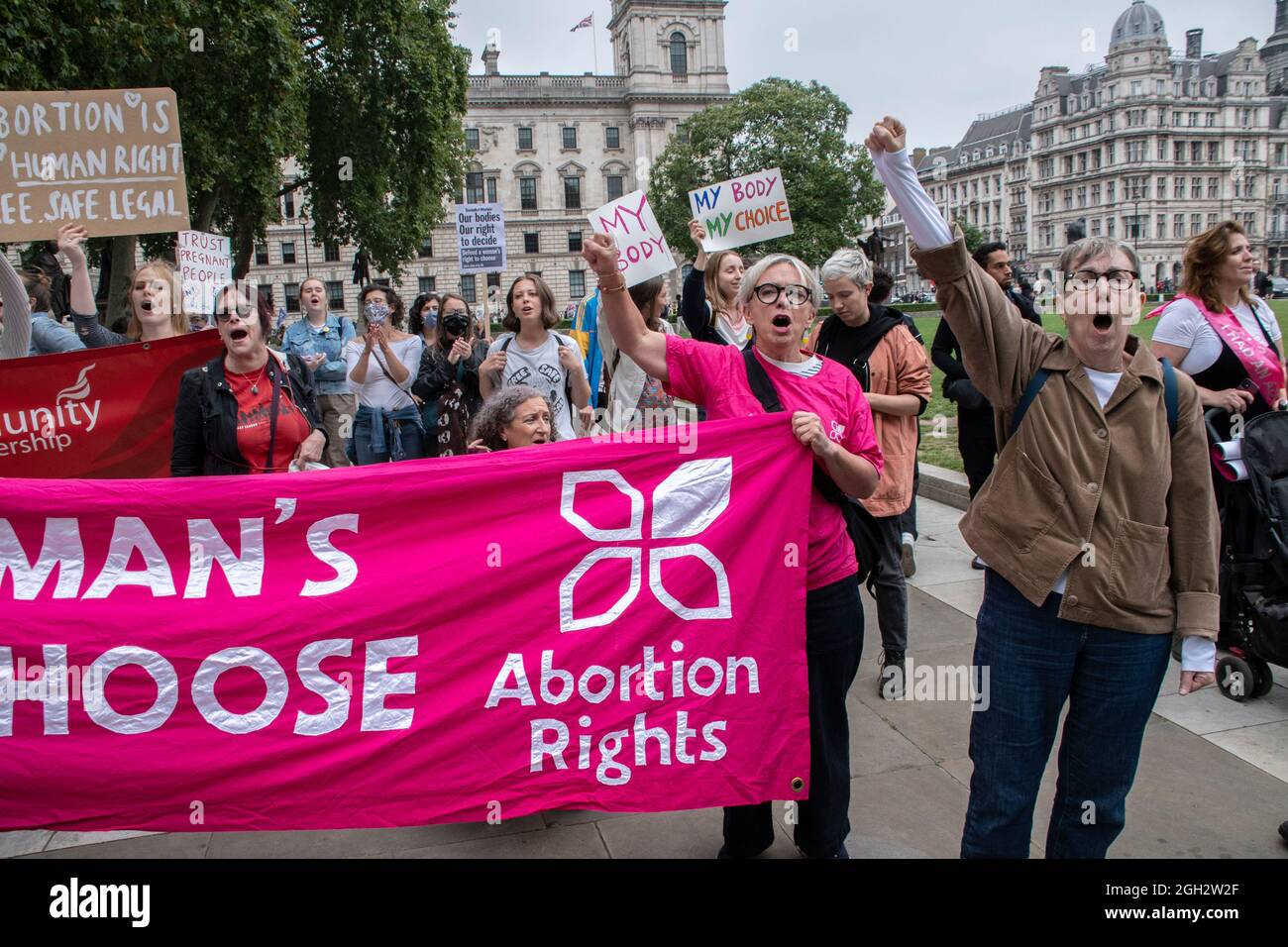 March for Life UK’ Anti-abtreibungsdemonstrationsmarsch organisiert von Pro-Life-christlichen Gruppen / London - 04. September 2021 Stockfoto