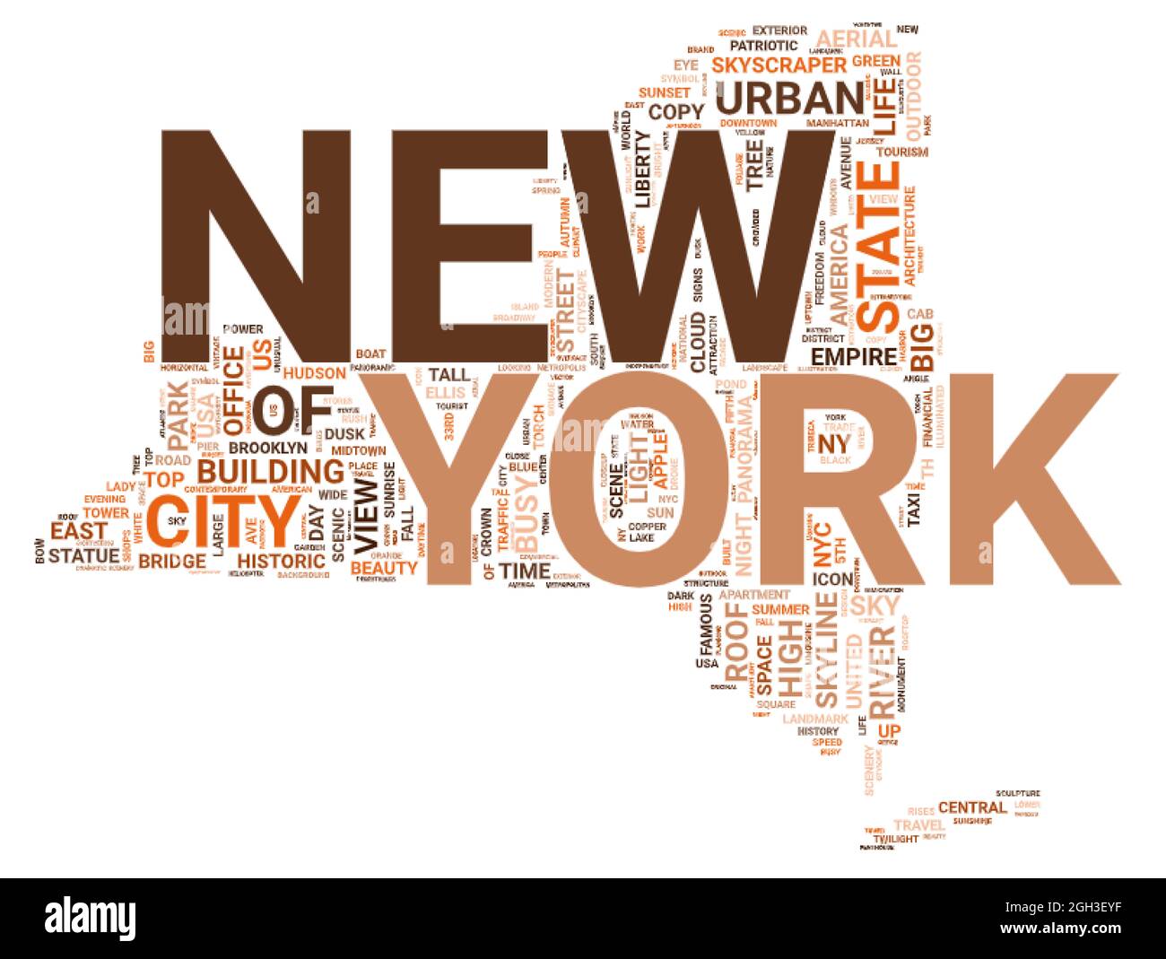 New York Wort Wolke Konzept auf weißem Hintergrund, 3d-Rendering Stockfoto