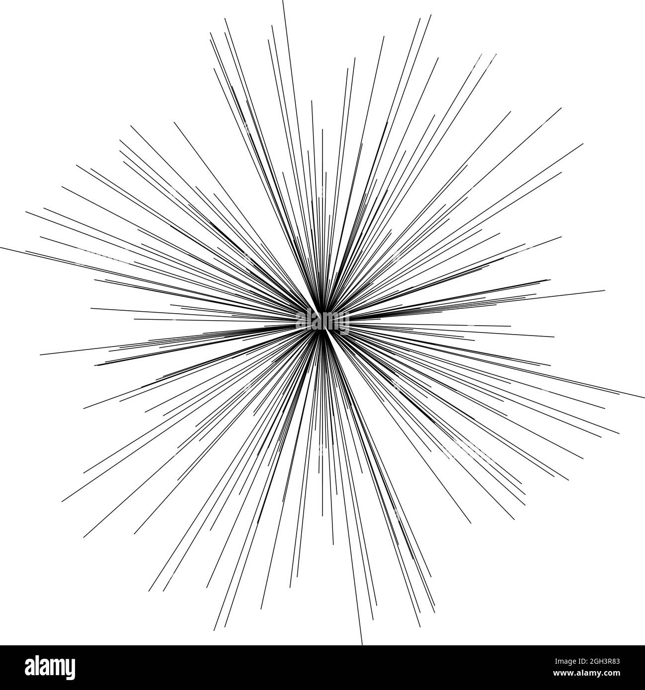 Radiale, strahlende dynamische Strahlen, Strahlungslinien. Starburst, Sunburst-Element. Glanz-, Glanz-Effekt. Glitzer, Glitzer, Glitzer, Glare-Design – Stock Vector illu Stock Vektor