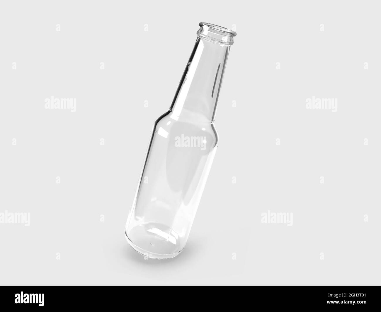 Bierflasche 3D Illustration Mockup Szene auf isoliertem Hintergrund Stockfoto