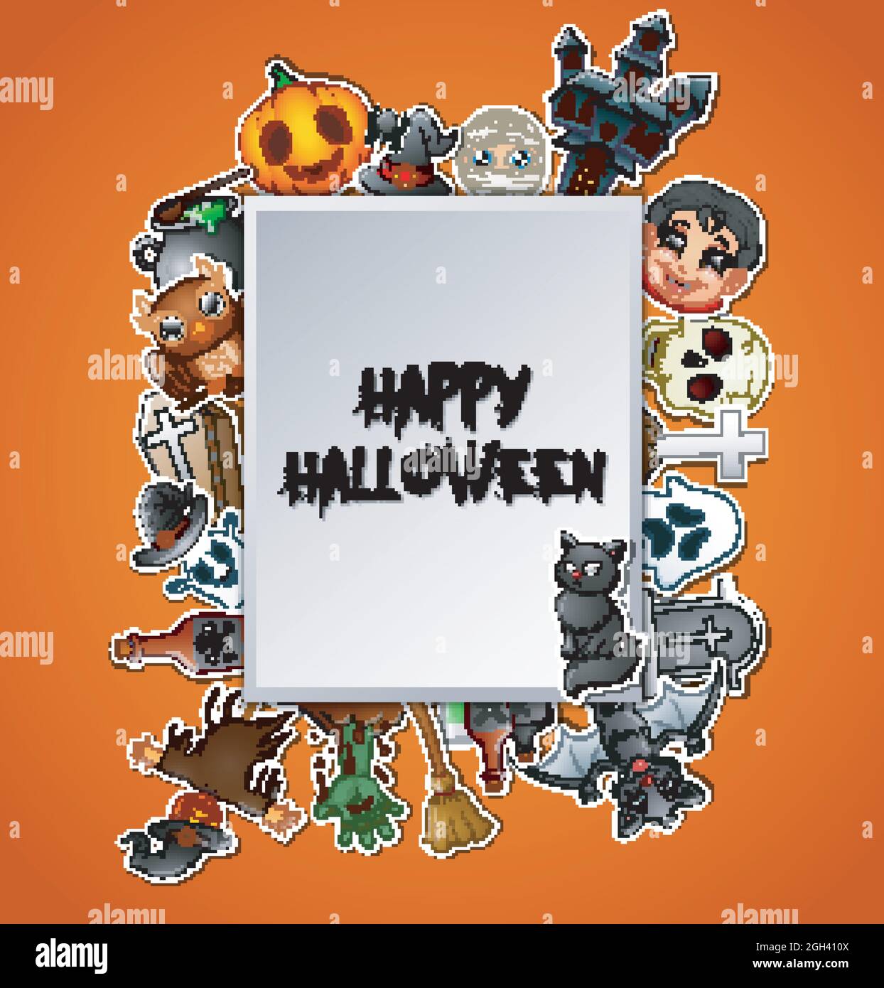 Happy halloween quadratische Karte Feiern Stock Vektor