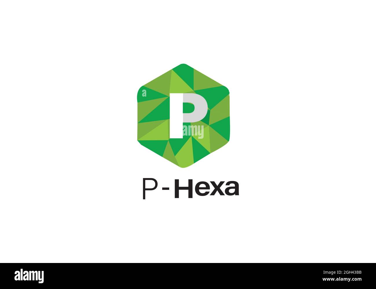 design mit hexa Letter P-Logo. Stock Vektor