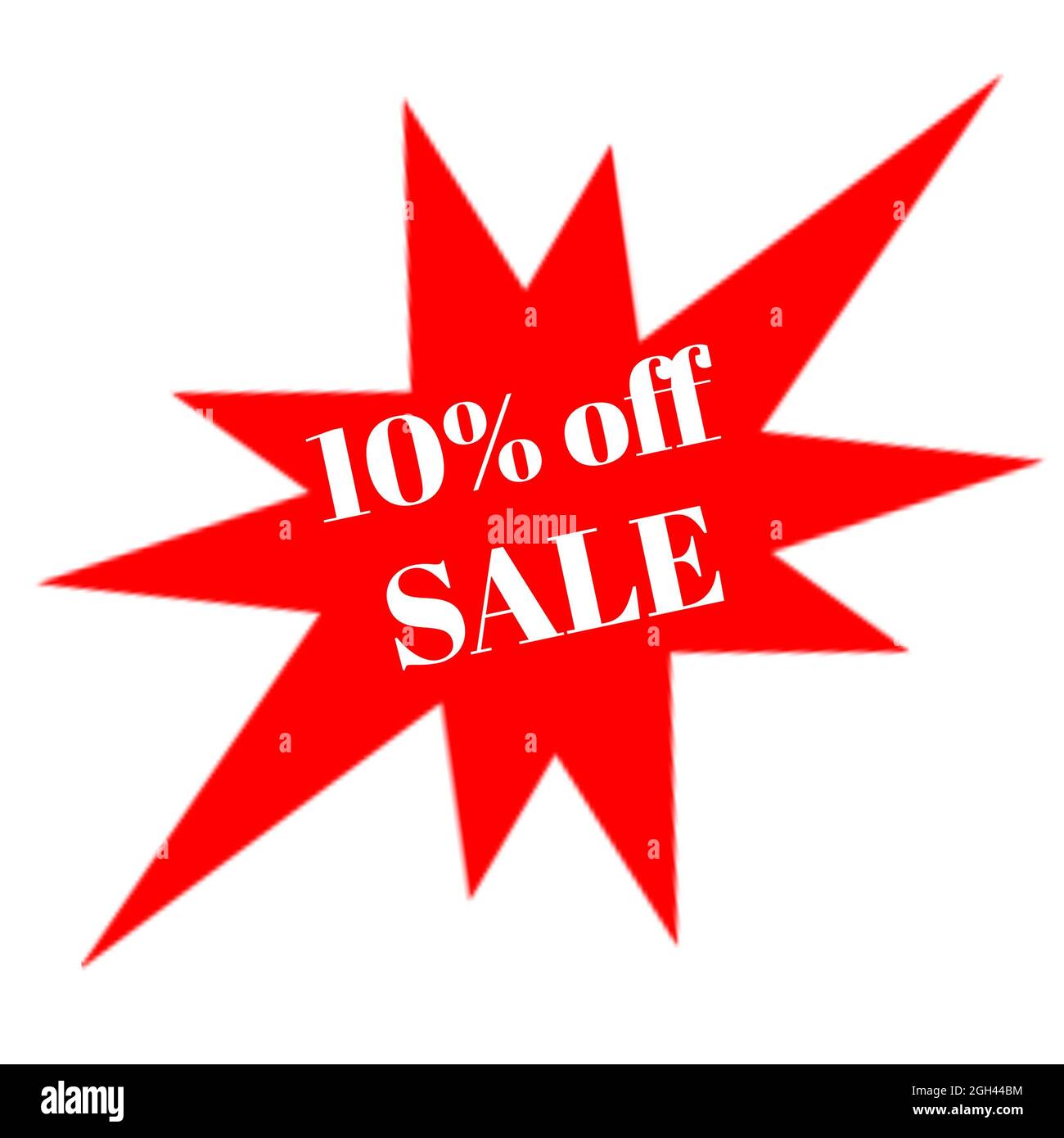 10 % Rabatt auf den Aufkleber für Werbeaktionen Stockfoto