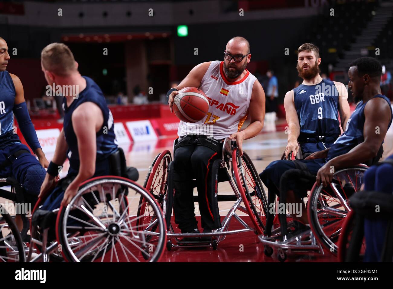 Tokio, Japan. September 2021. Asier Garcia Pereiro (ESP) Rollstuhl-Basketball : Männer 3. Platz zwischen Spanien - Großbritannien während der Paralympischen Spiele in Tokio 2020 in der Ariake Arena in Tokio, Japan . Quelle: Yohei Osada/AFLO SPORT/Alamy Live News Stockfoto