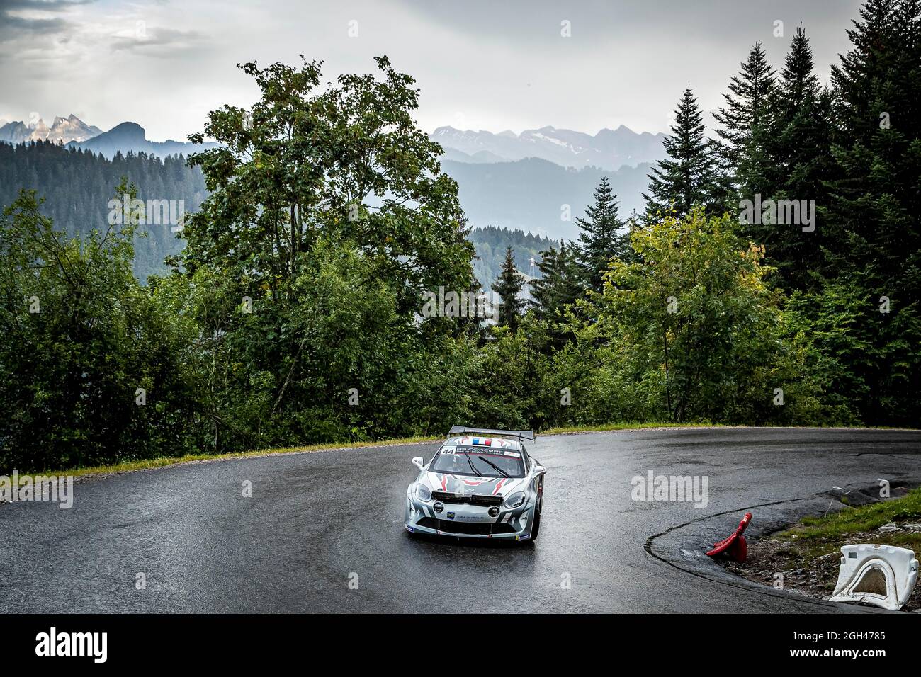 44 HERNANDEZ Nicolas, MELOCCO Candice, Team FJ, Alpine A110, Aktion während der Rallye Mont-Blanc Morzine 2021, 4. Runde des Championnat de France des Rallye 2021, vom 2. Bis 4. September in Morzine, Frankreich - Foto Grégory Lenormand / DPPI Stockfoto