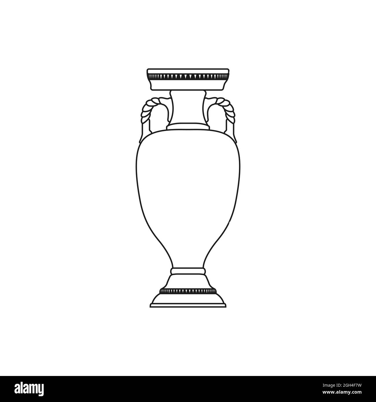 Vektorsymbol für die Fußball-europameisterschaft 2020. Silhouette einer Tasse 2021. Stock Vektor
