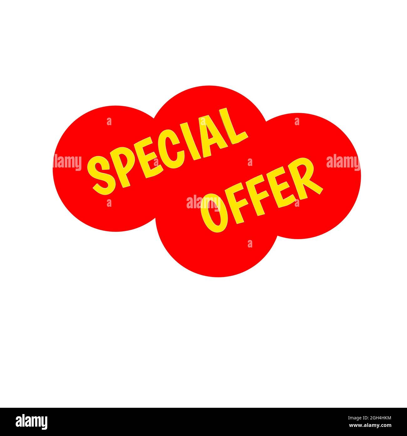 Sonderangebot Web Icon 3d. Ein isoliertes Etikett, Aufklebergrafik in rotem Stern in goldenen Buchstaben. Werbung für Unternehmen und Finanzförderung Stockfoto