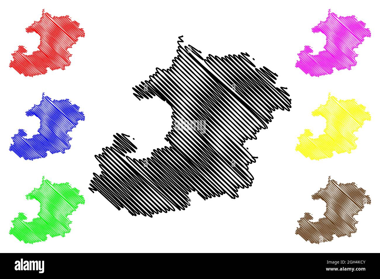 Saale-Holzland (Bundesrepublik Deutschland, Landkreis, Freistaat Thüringen) Kartenvektordarstellung, Scribble-Skizze Saale Holzland Stock Vektor