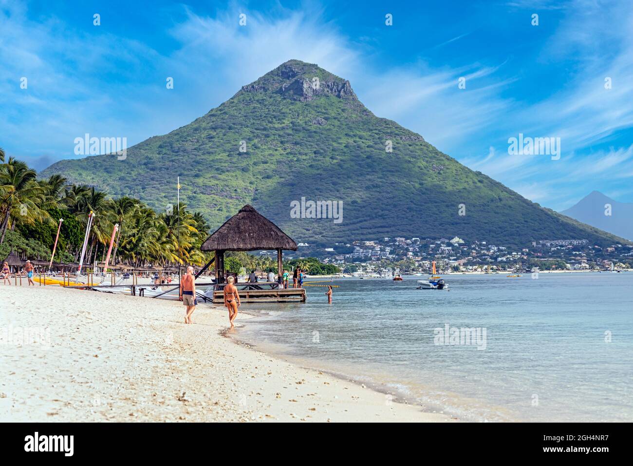 Flic en Flac Beach, Mauritius, Mascarene Islands. Stockfoto