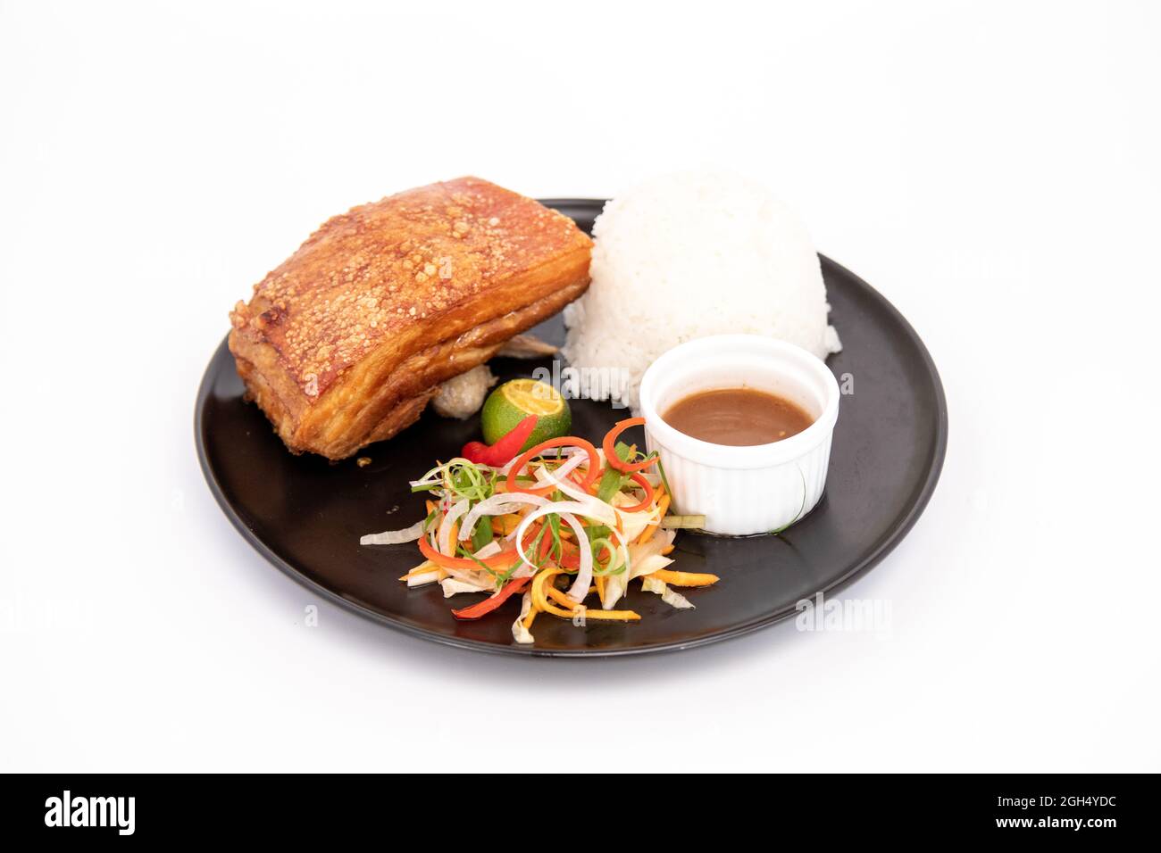 Lechon Kawali, philippinische Küche Stockfoto