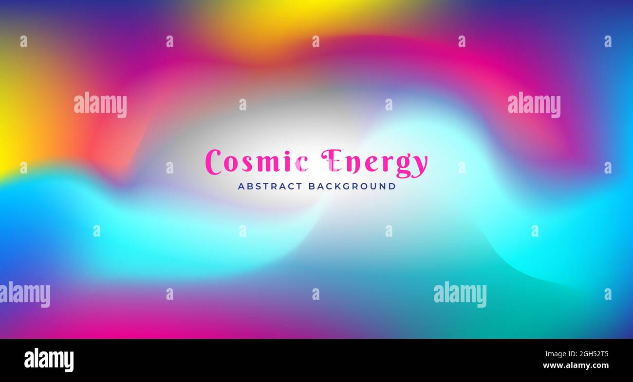 Abstrakt schönen Regenbogen Gradienten Hintergrund. Glatte Cosmic Energy Designtapete mit Platz für Banner, Poster, Cover, Flyer, Präsentation Stock Vektor