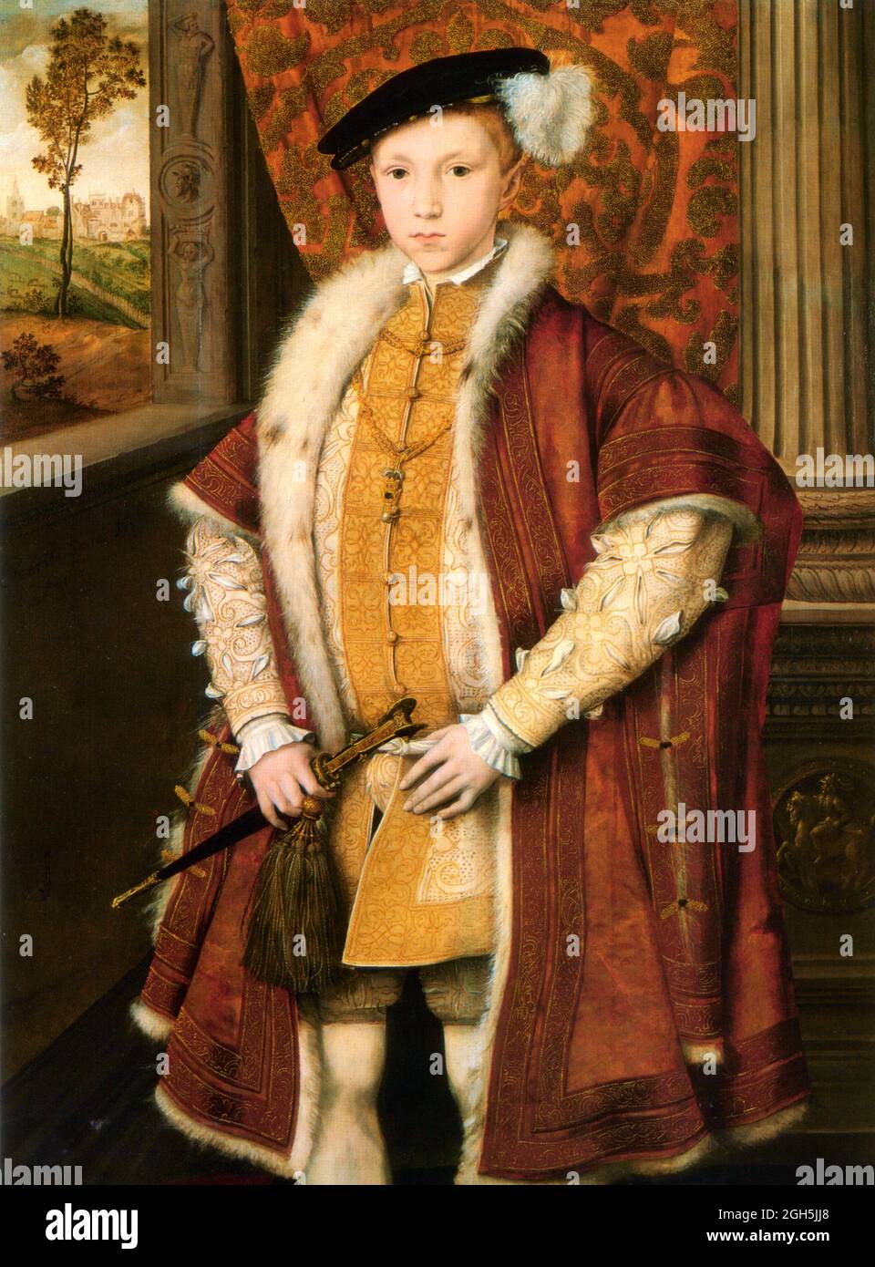 Ein Porträt von König Edward VI., der von 1547 bis 1553 König von England war Stockfoto