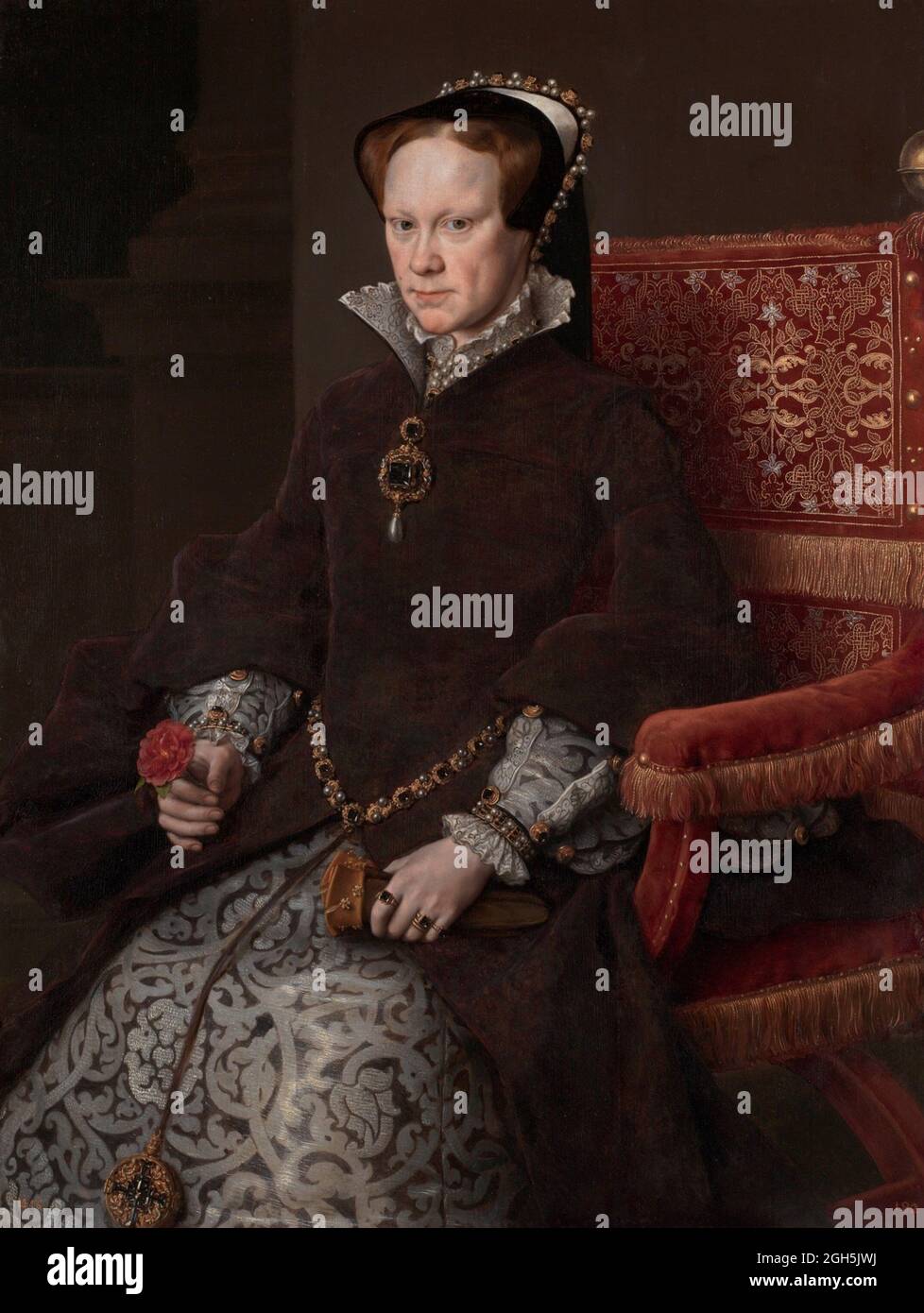 Ein Porträt der Königin Mary I. (Bloody Mary), die von 1553 bis 1558 Königin von England war Stockfoto