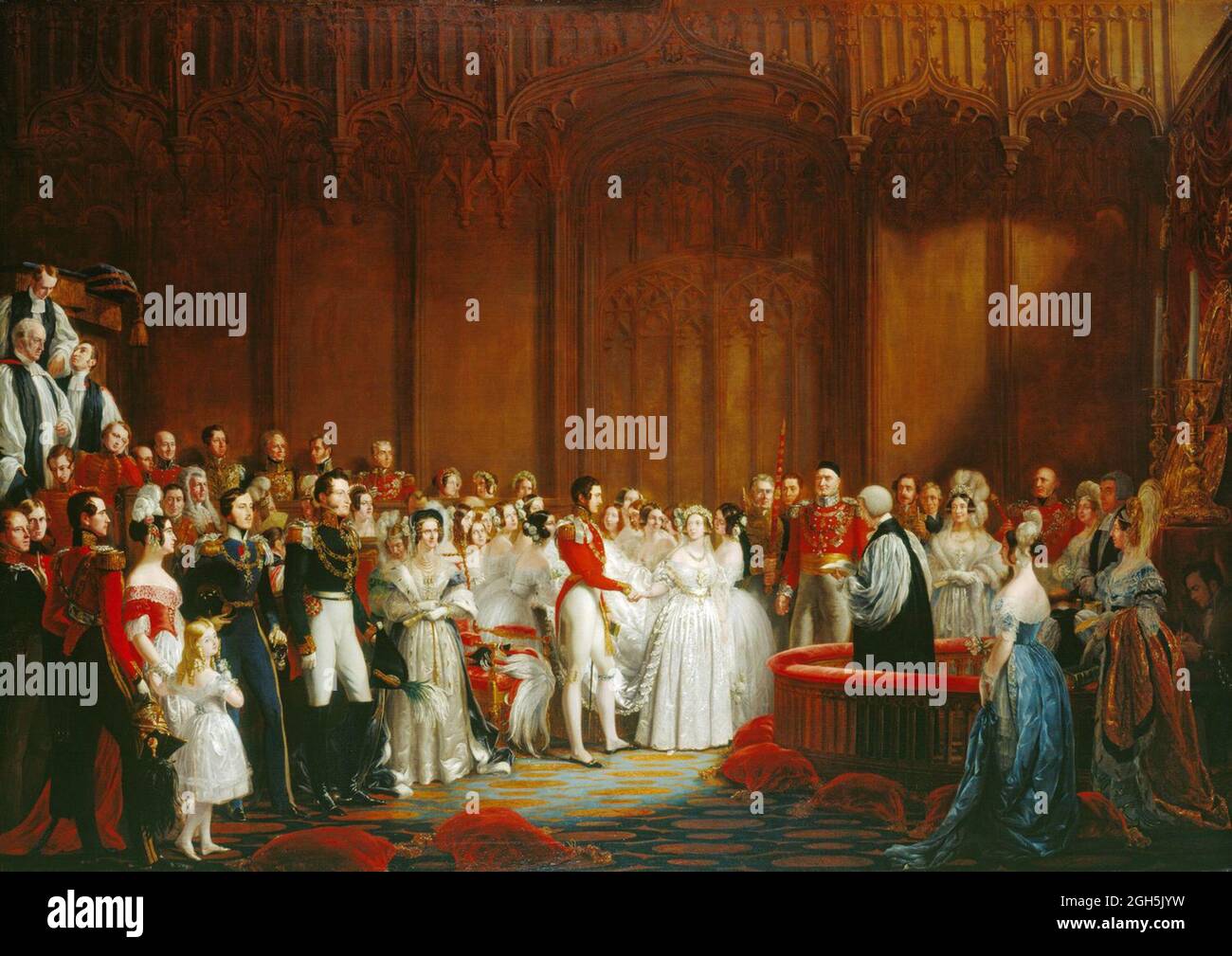 Ein Gemälde der Hochzeit von Königin Victoria mit Albert (Prinz Albert von Sachsen-Coburg und Gotha) Stockfoto