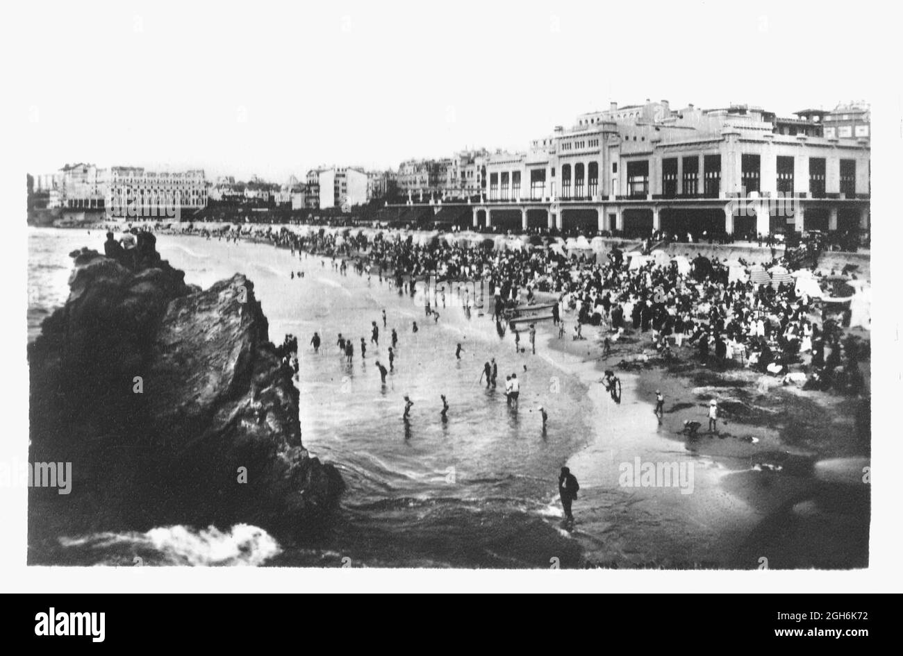 Biarritz La Grande Plage, LHôtel du Palais, Casino Municipal 1930 Stockfoto