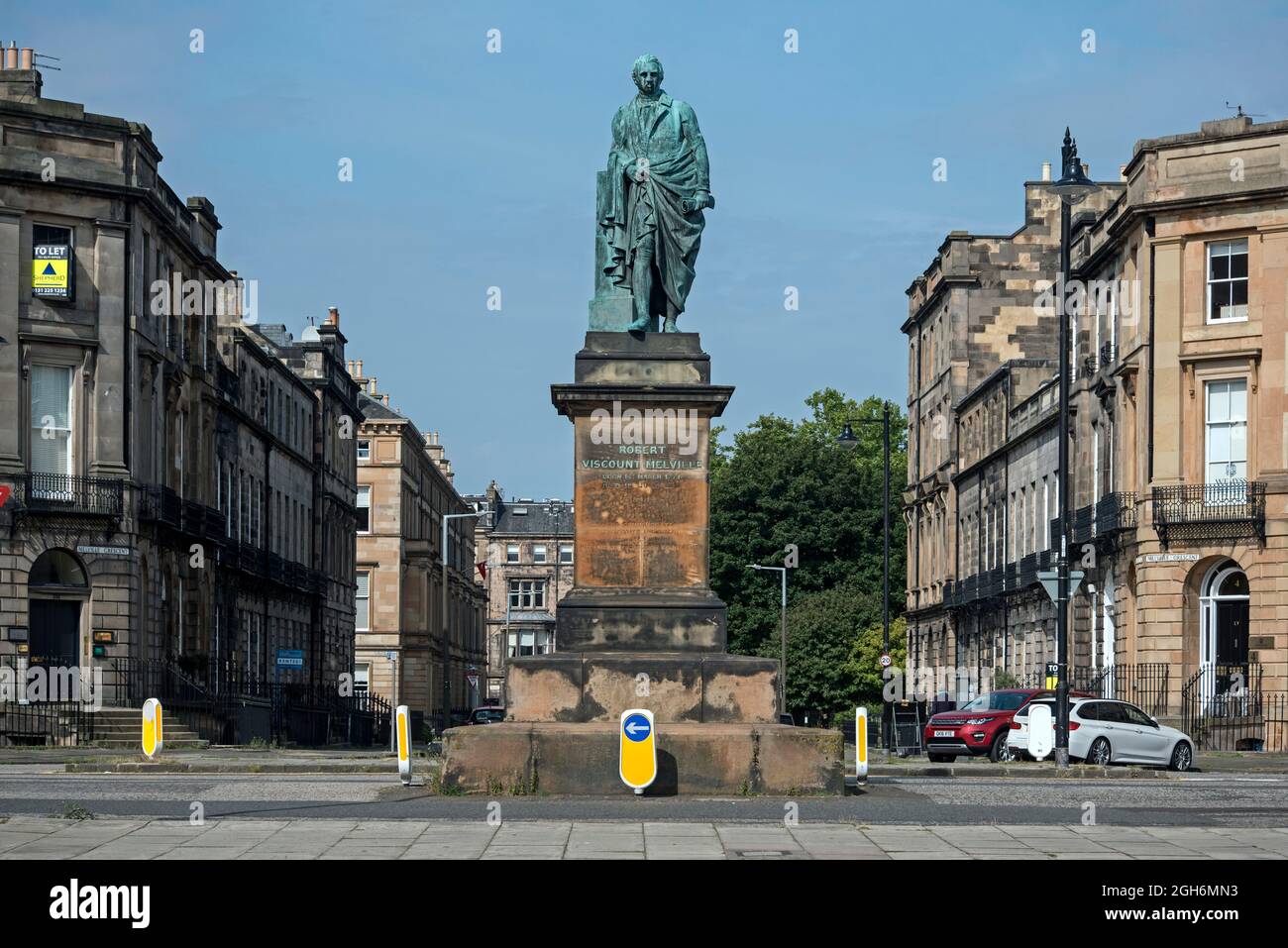 Statue von Robert Dundas, 2. Viscount Melville, Sohn von Henry Dundas in Melville Crescent, Edinburgh, Schottland, Großbritannien. Stockfoto