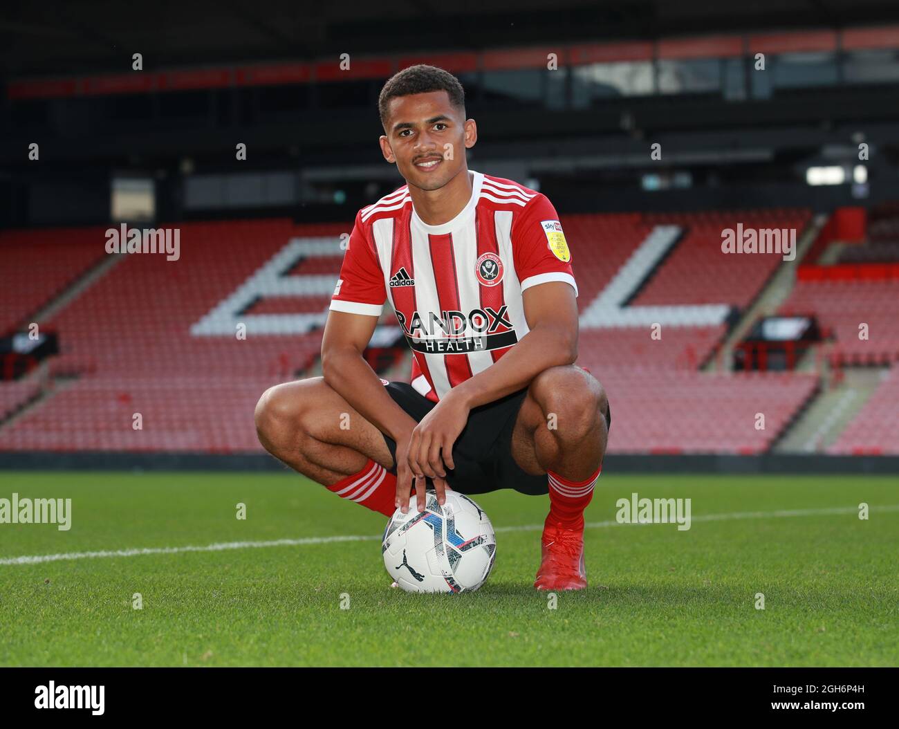 Lliman N'Diaye gab bekannt, bis 2024 einen Kontakt mit Sheffield United zu unterzeichnen, der in der Bramall Lane in Sheffield abgebildet ist. Bilddatum: 5. September 2021. Bildnachweis sollte lauten: Simon Bellis/Sportimage Stockfoto