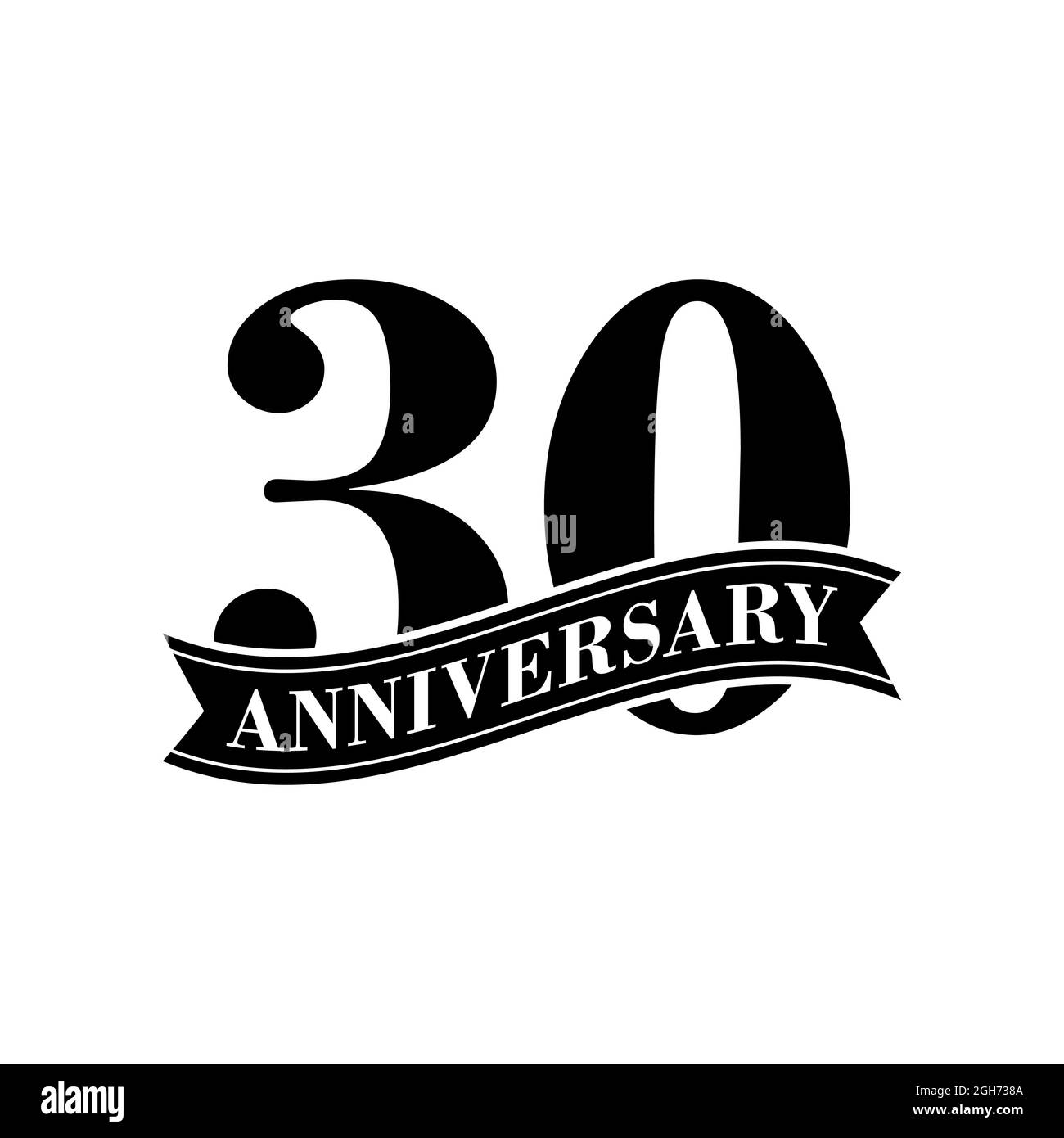 30 Jahre Jubiläum Vektor Grafik Design Vorlage. Stock Vektor