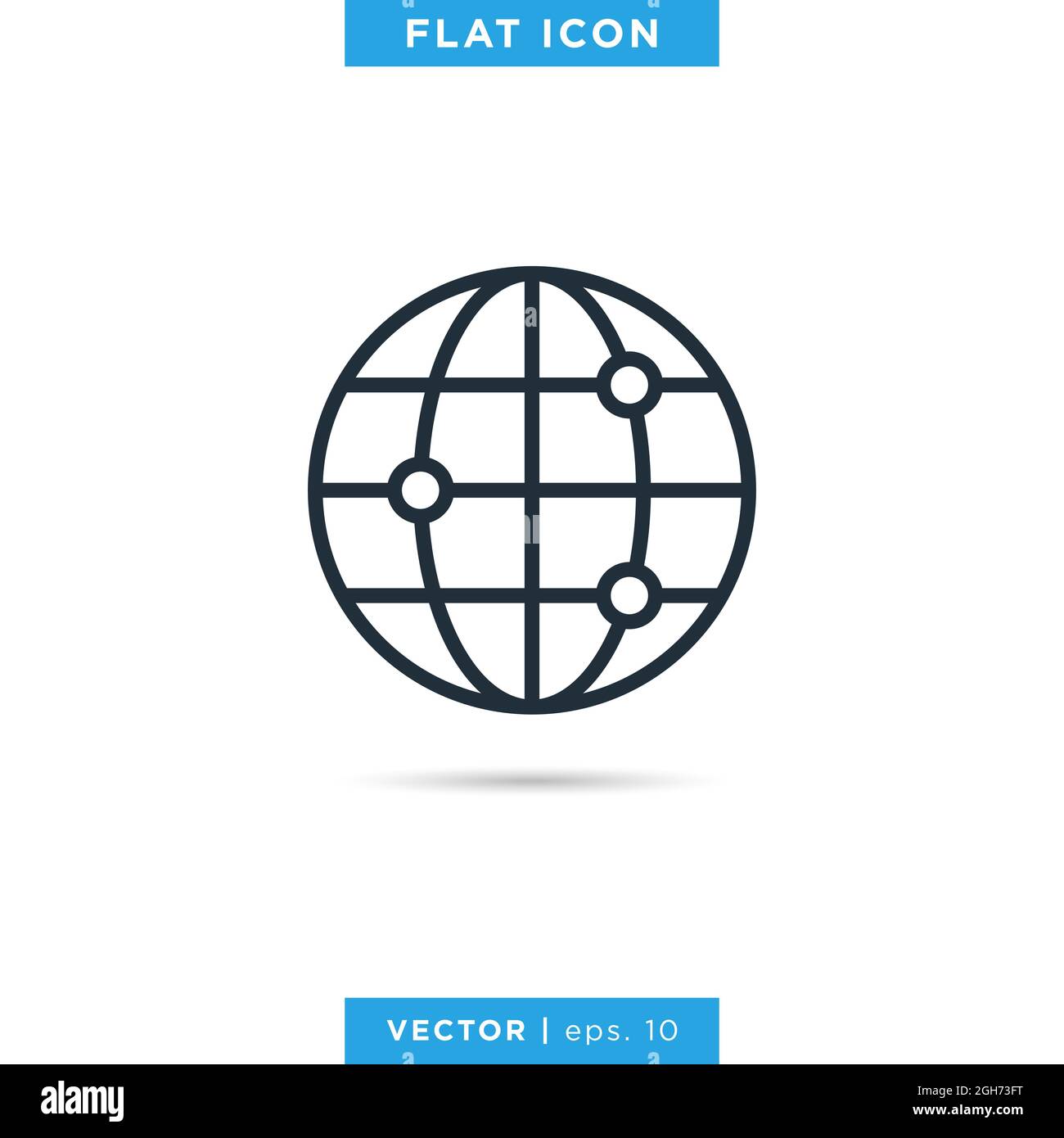 Design-Vorlage für Globe Icon Vector Stock Illustration. Vektor eps 10. Stock Vektor