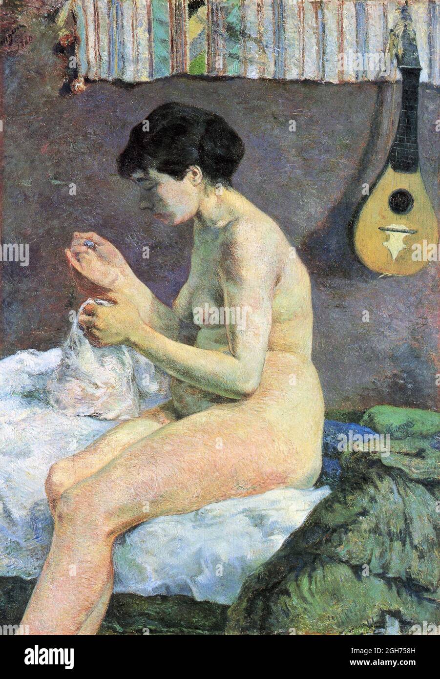 Nacktnähen von Paul Gauguin 1880. Die NY Carlsberg Glyptotek in Kopenhagen, Dänemark Stockfoto
