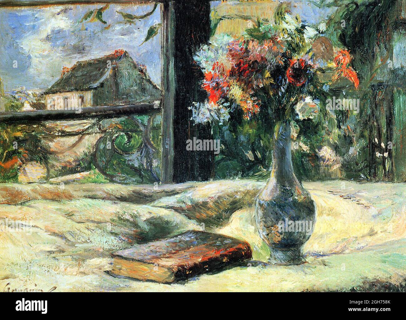 Blumenvase von Paul Gauguin 1881 das Museum der Schönen Künste von Rennes, in Frankreich Stockfoto
