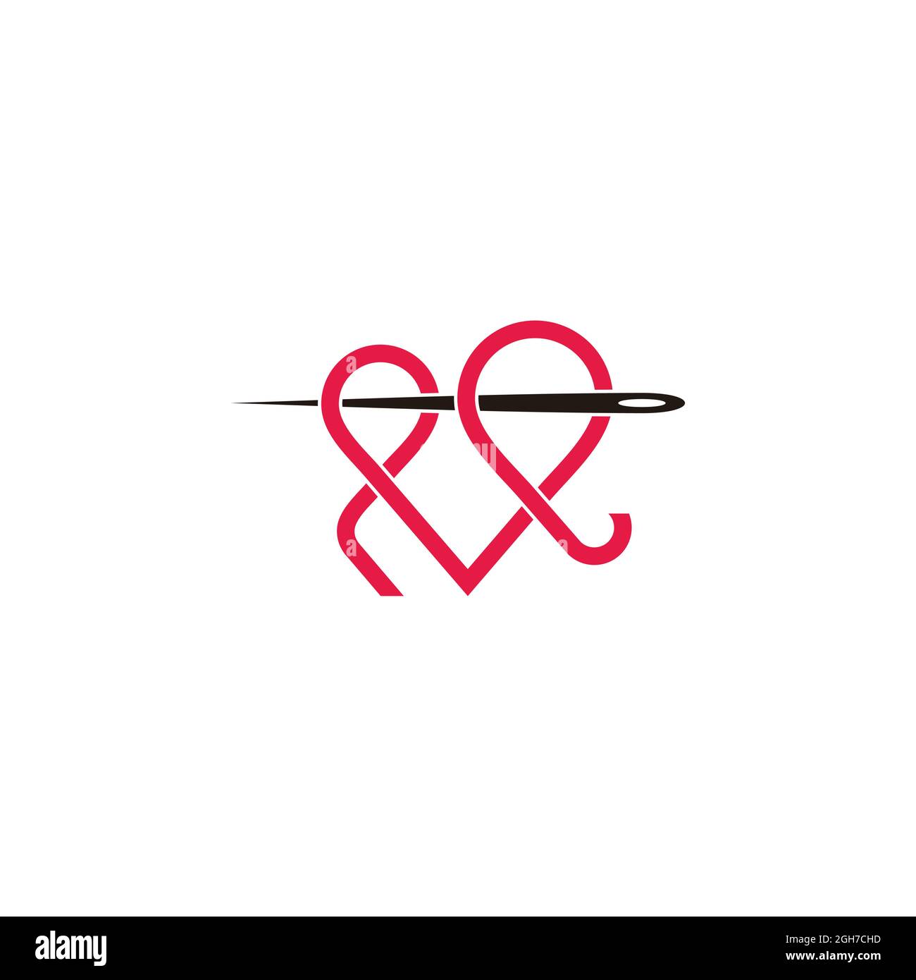 Faden Nadel Liebe Mode-Design bunte Logo Vektor Stock Vektor