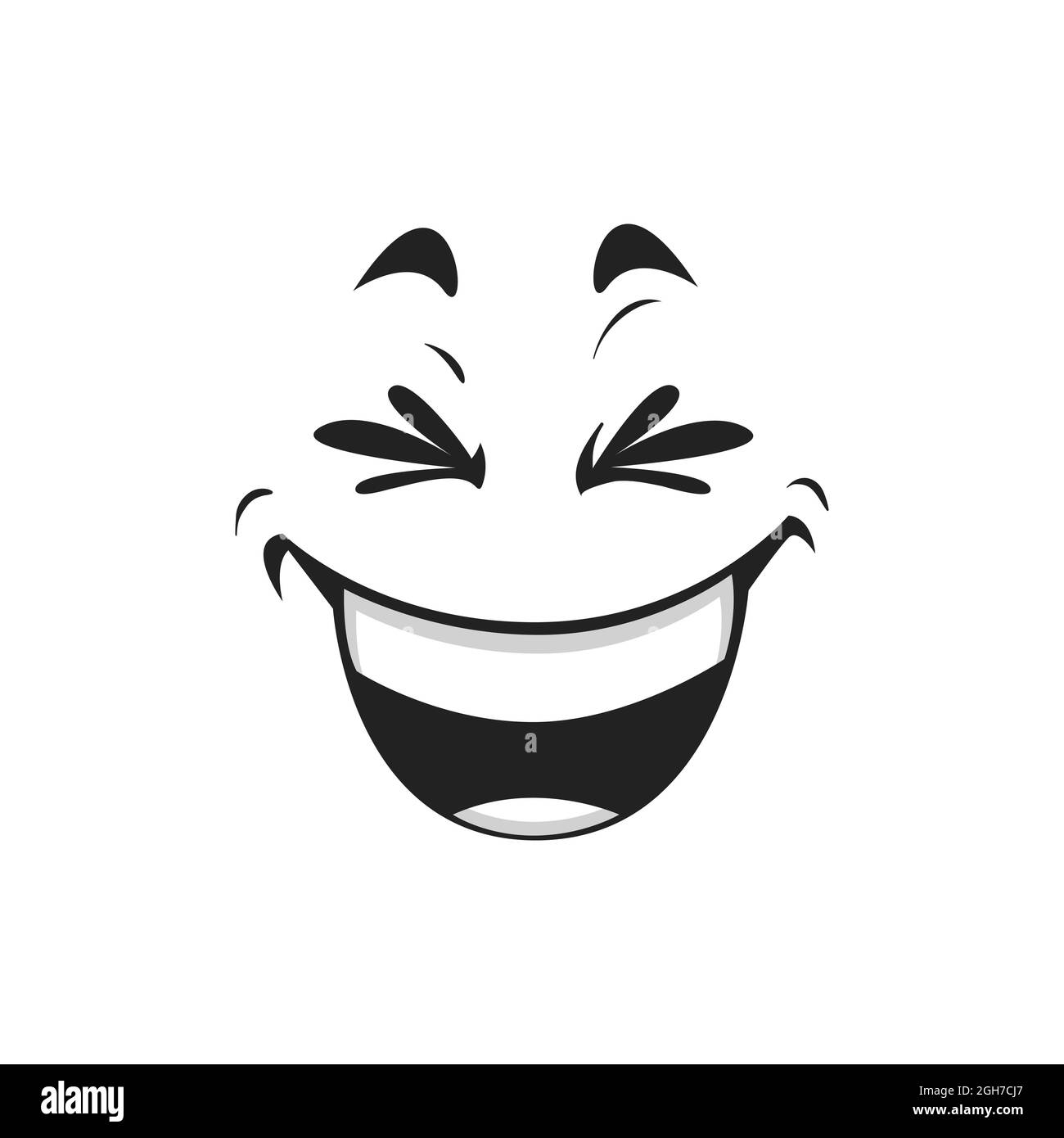 Lachendes Smiley mit Augen, die vor Freude vereinzelten Gesichtes