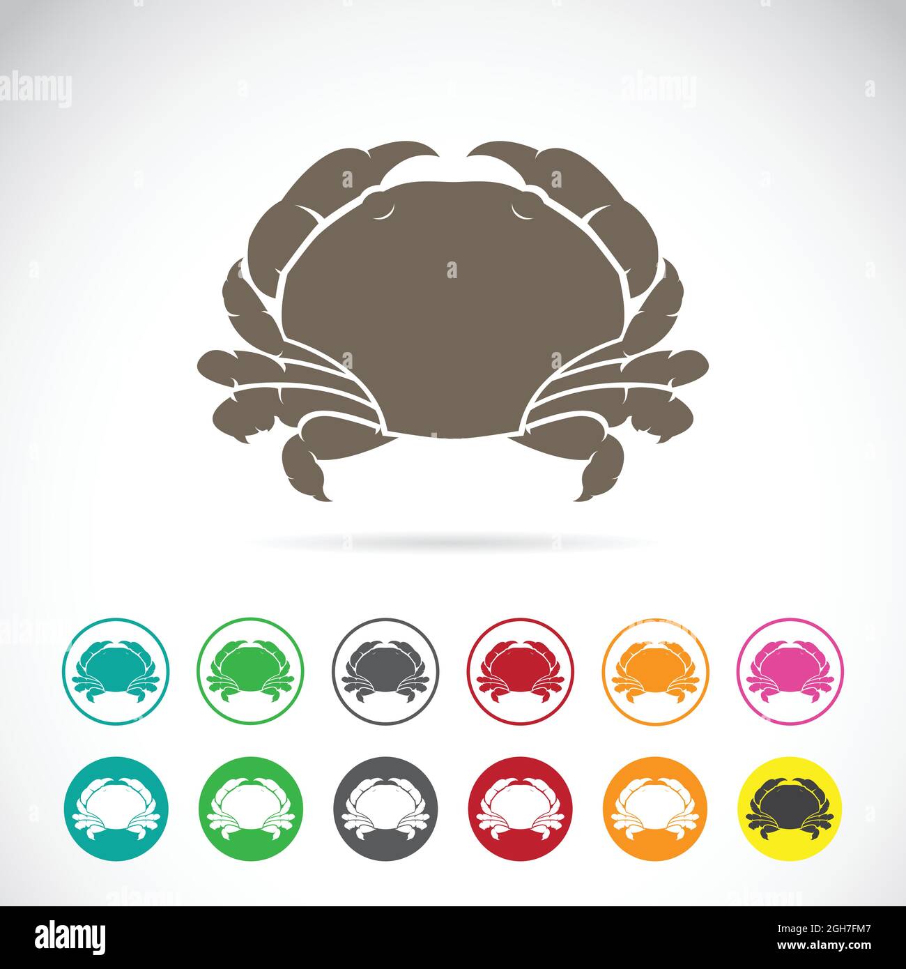 Vektorbild der Krabbe auf weißem Hintergrund. Leicht editierbare Vektorgrafik mit Ebenen. Stock Vektor