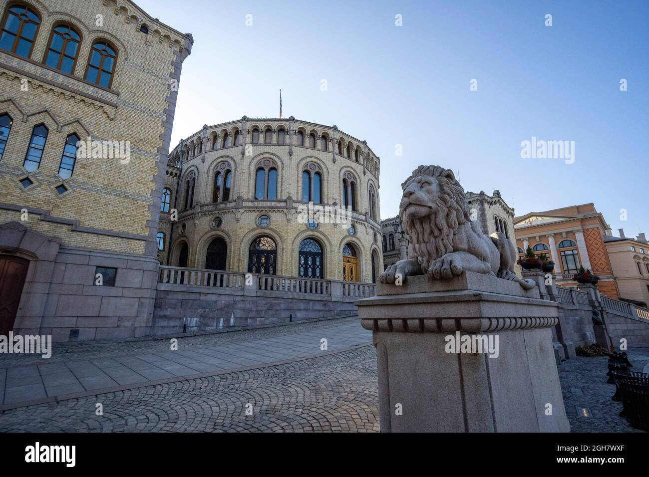 Stortinget - Norwegisches Parlament in Oslo, Norwegen Stockfoto