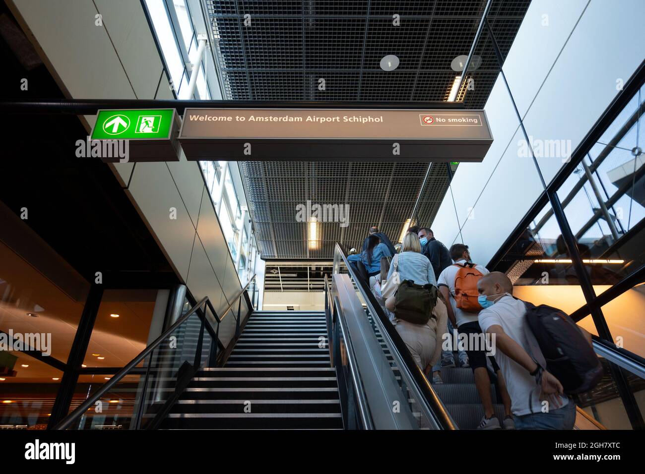 Flughafen Schiphol in Amsterdam, Niederlande, Europa Stockfoto