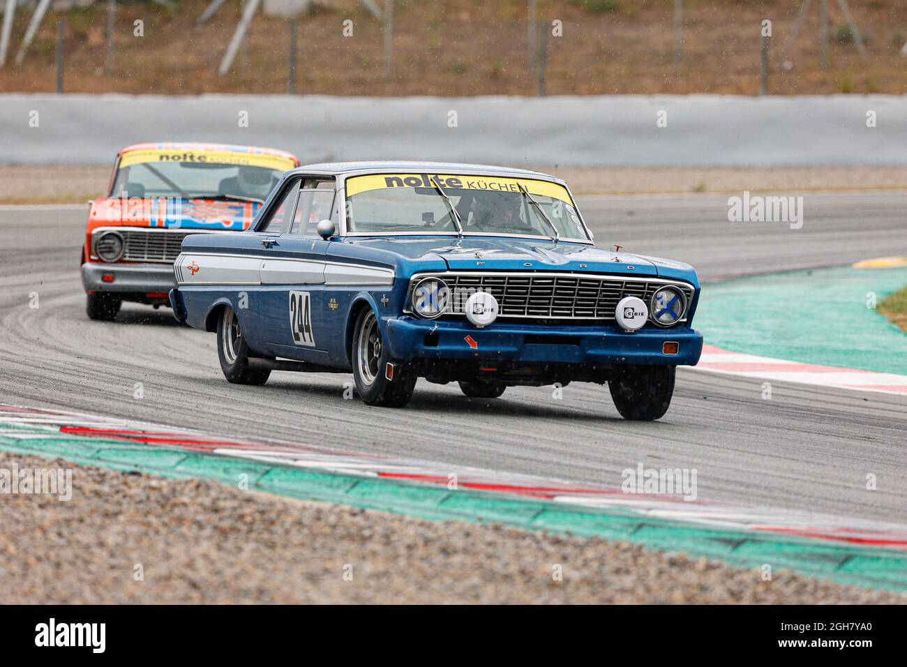 VAN GAMMEREN, Henk und VAN GAMMEREN, Thijs mit Ford Falcon Sprint Futura während des NKHTGT Historic Racing Barcelona Race auf dem Circuit de Catalunya. Stockfoto