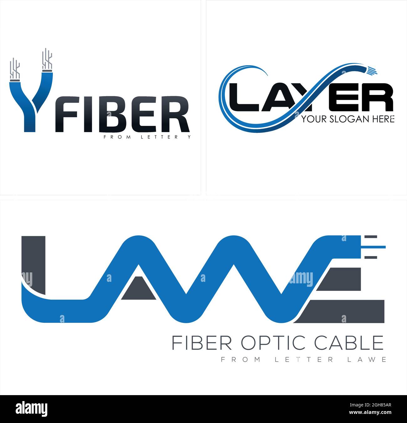 Technologie Business Kabel Glasfaser Logo Design Stock Vektor Technologie Business Kabel Glasfaser Logo Design Stock Vektor