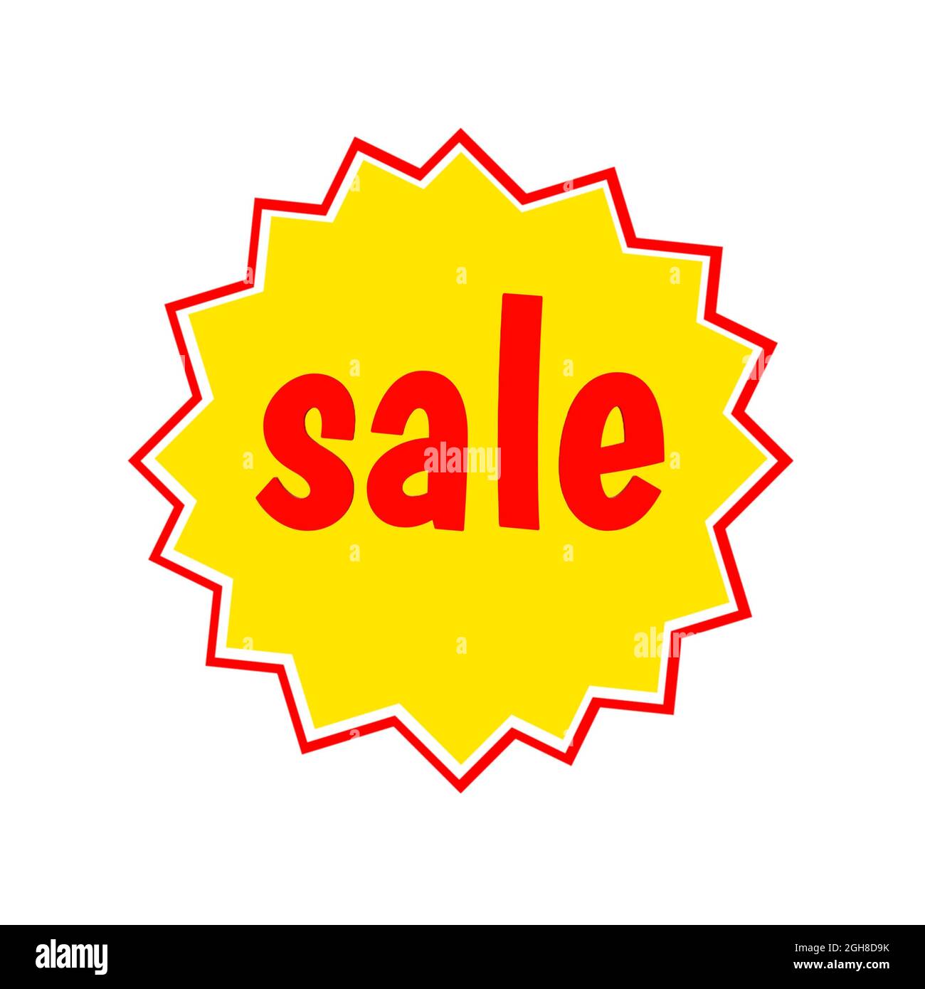 Sonderangebot Web Icon 3d. Ein isoliertes Etikett, Aufklebergrafik in goldenem Stern in roten Buchstaben. Werbung für Unternehmen und Finanzförderung Stockfoto