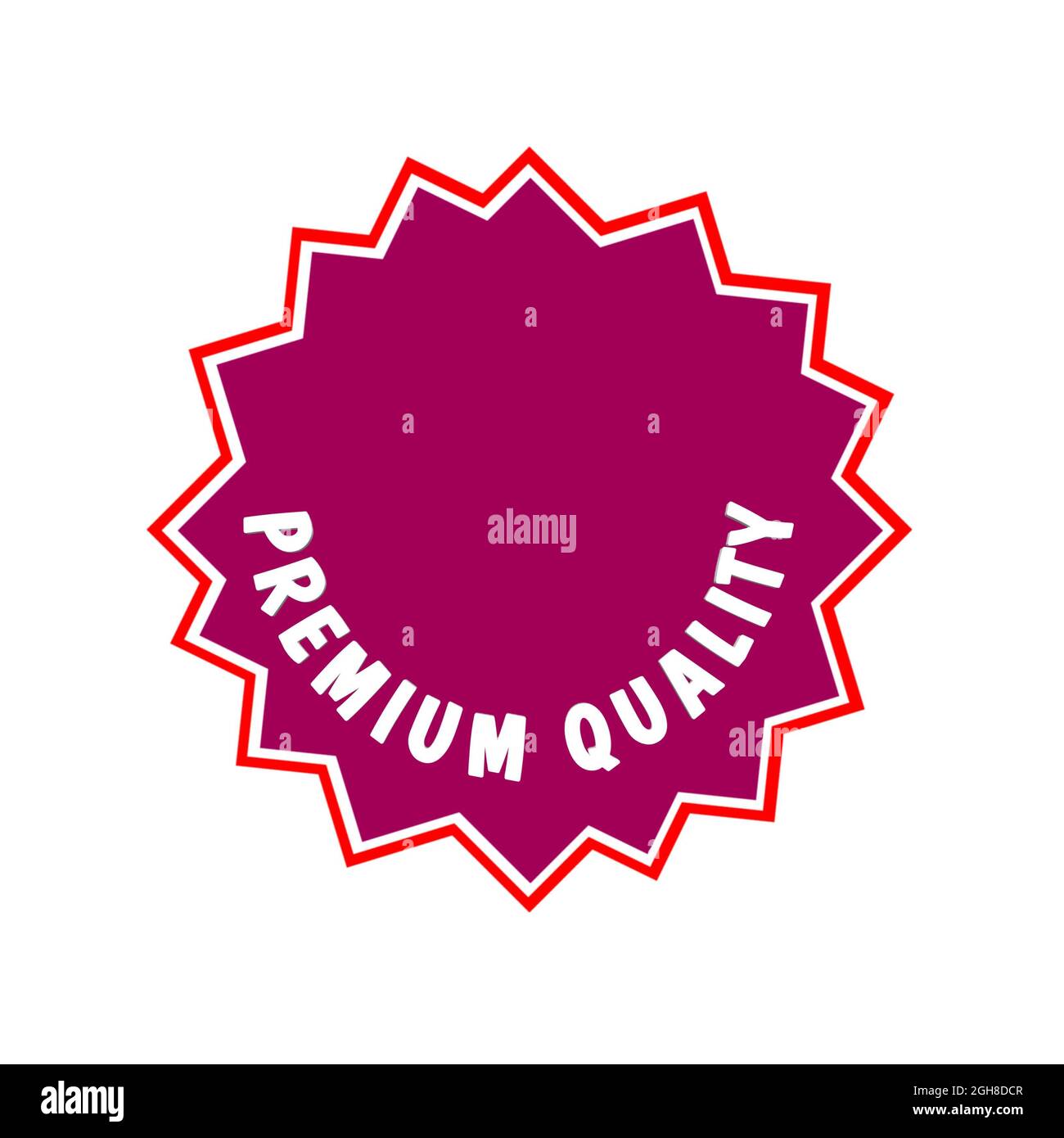 Beste Premium-Qualität Web Icon 3d. Ein isoliertes Etikett, Aufklebergrafik in rosa Stern in weißen Buchstaben. Werbung für Unternehmen und Finanzförderung Stockfoto