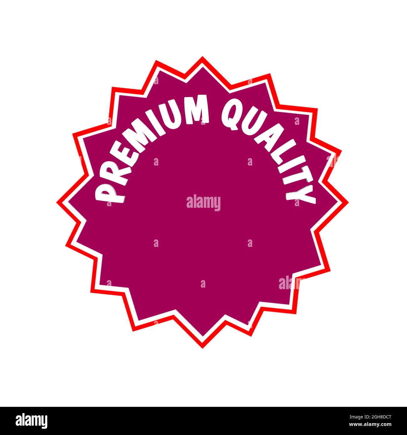 Beste Premium-Qualität Web Icon 3d. Ein isoliertes Etikett, Aufklebergrafik in rosa Stern in weißen Buchstaben. Werbung für Unternehmen und Finanzförderung Stockfoto