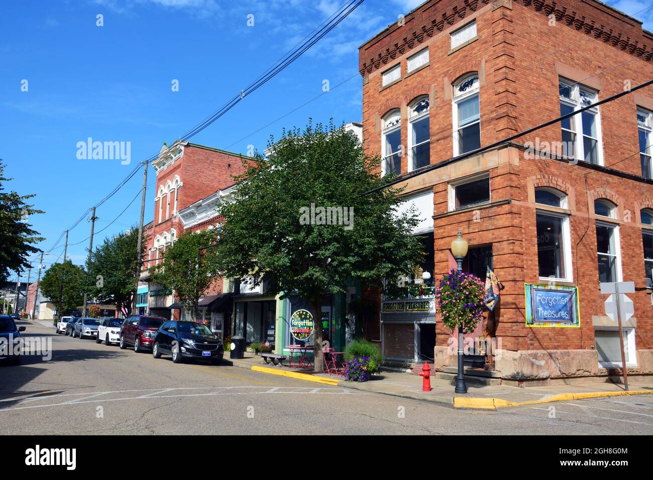 Einkaufsviertel in der Innenstadt in Point Pleasant, West Virginia. Stockfoto