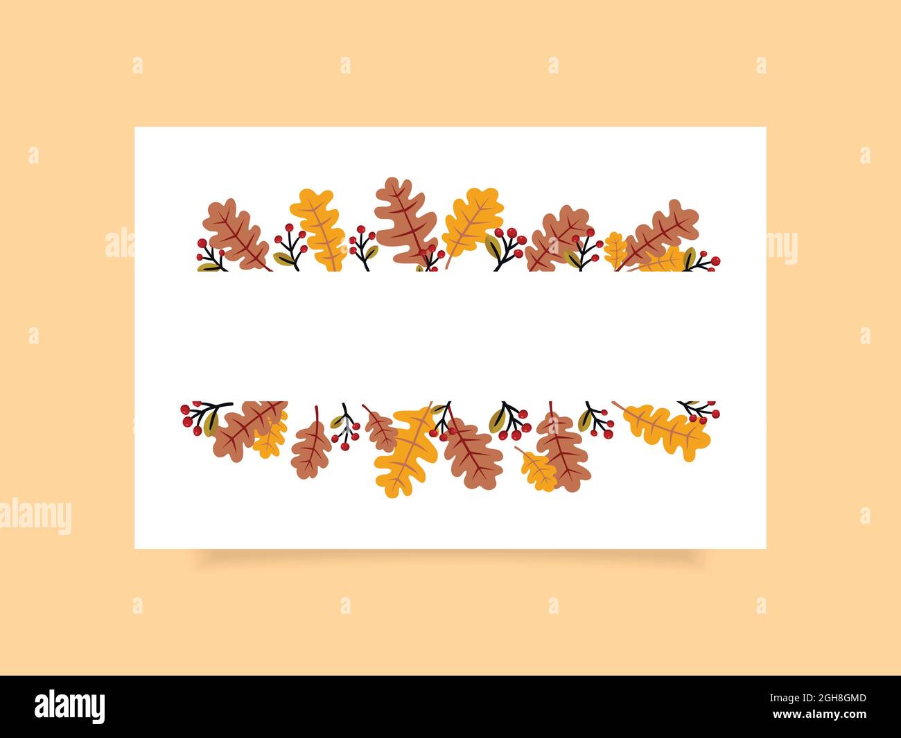 Rechteckiges Rahmendesign mit freiem Platz für Text der Herbstsaison. Vektorgrafik Stock Vektor