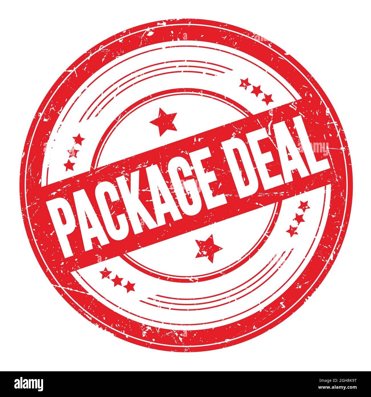 PAKET DEAL Text auf roten runden grungy Textur Stempel. Stockfoto