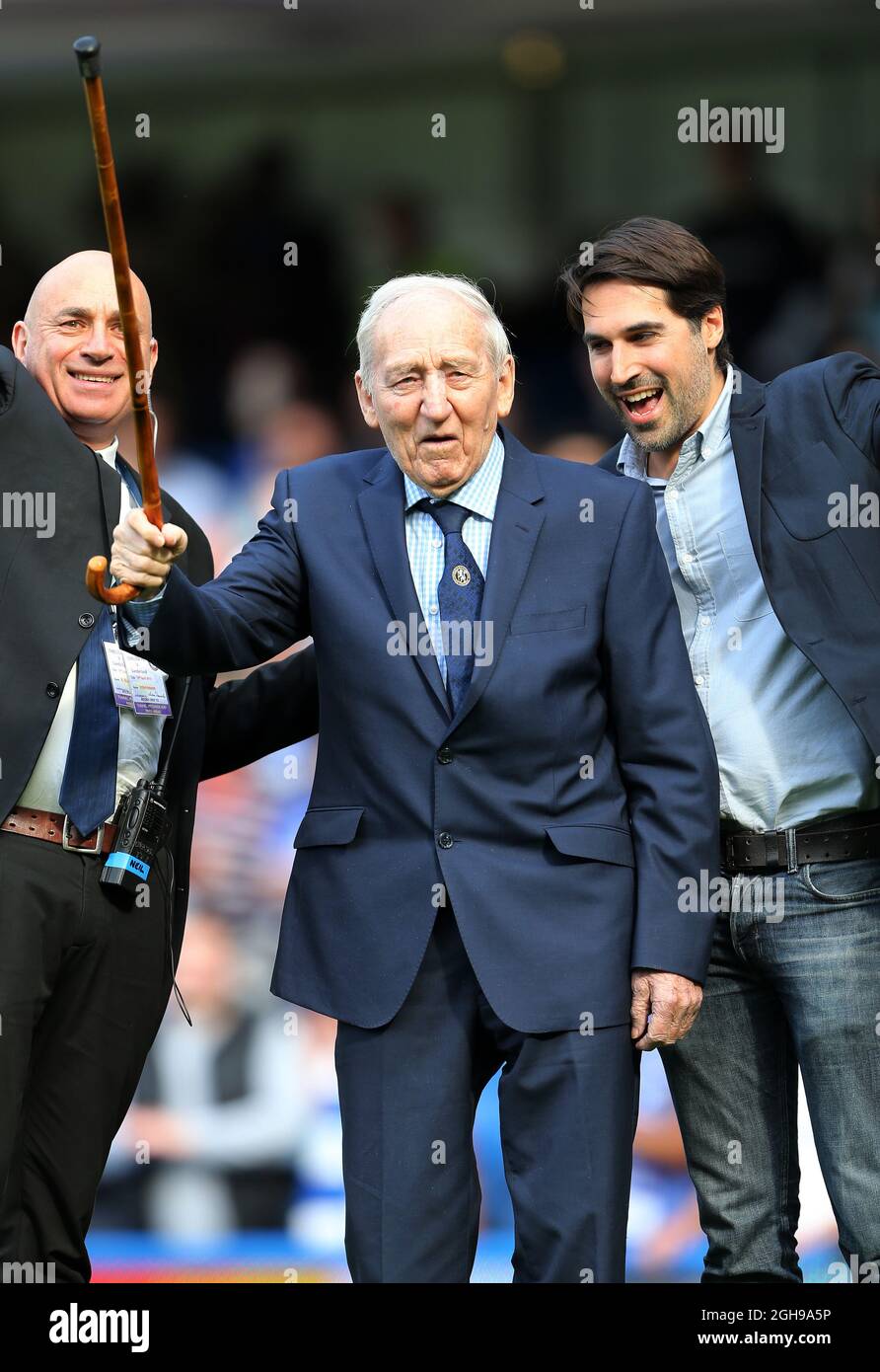Chelseas erster Meisterschaftsgewinnerkapitän Roy Bentley beim Barclays Premier League-Spiel zwischen Chelsea und Norwich City im Stamford Bridge Stadium in London, Großbritannien, am 4. Mai 2014. Pic David Klein. Stockfoto