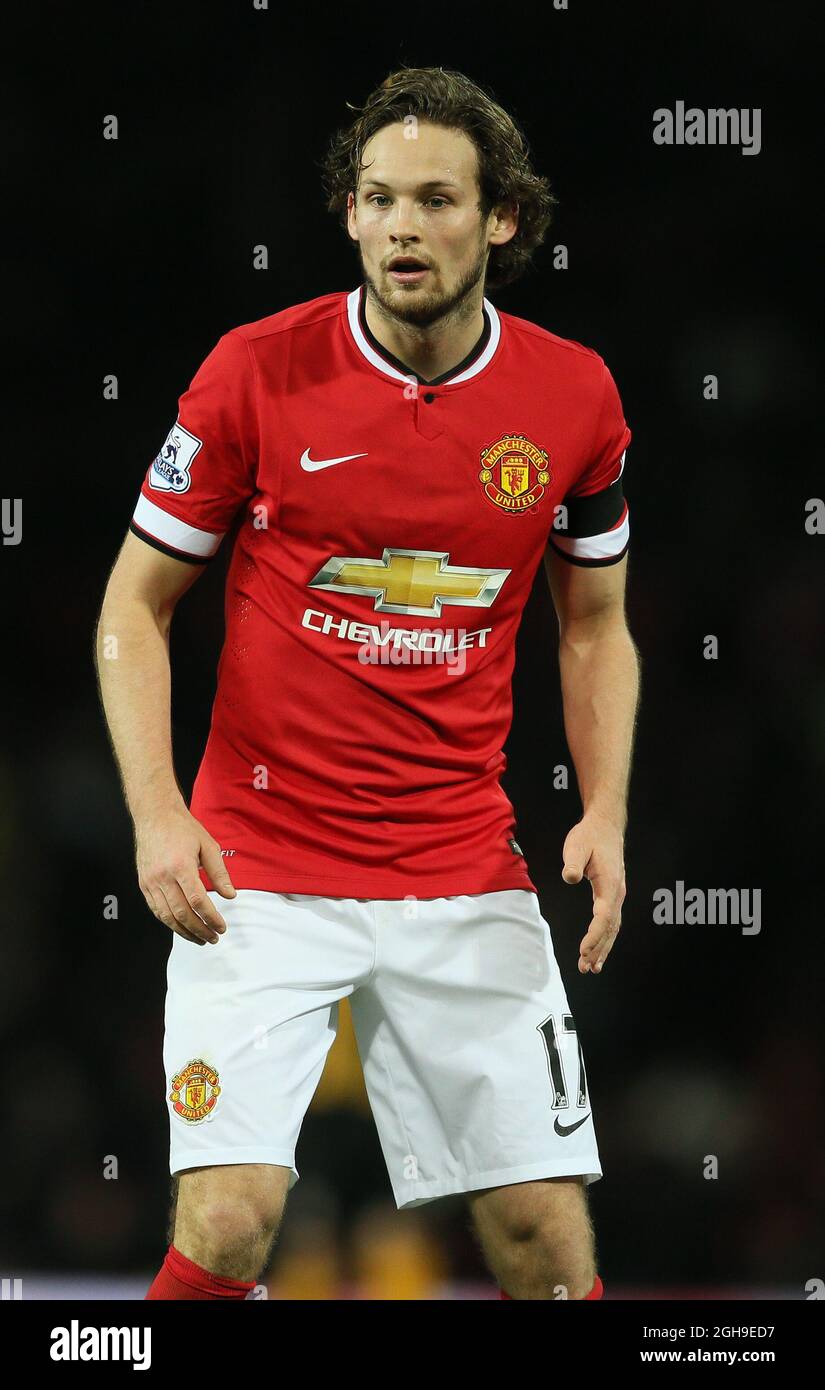 Daley Blind von Manchester United während des Replay-Spiels der vierten Runde des FA Cup zwischen Manchester Utd und Cambridge Utd im Old Trafford Stadium, England, am 3. Februar 2015. Simon Bellis Stockfoto