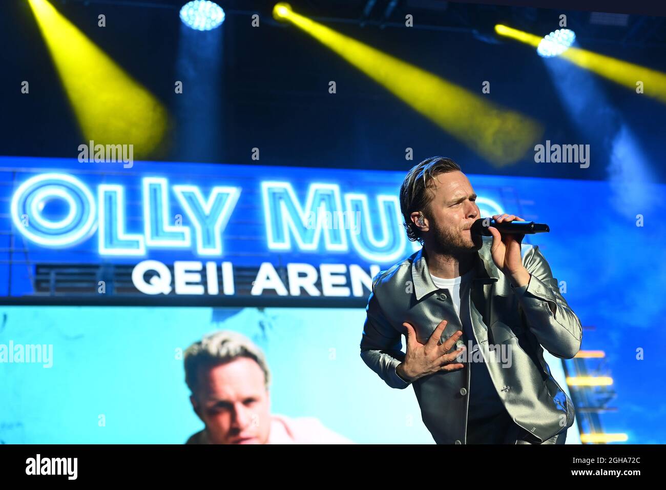 Olly Murs Sänger auf der Konzertbühne Telford am 7. September 2021 Stockfoto