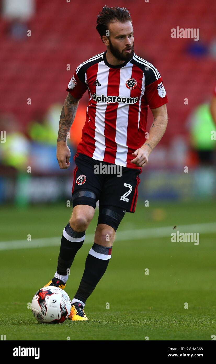 John Brayford von Sheffield Utd während des Sky Bet EFL League One-Spiels im Bramall Lane Stadium, Sheffield. Bilddatum: 16. August 2016. PIC Simon Bellis/Sportimage über PA Images Stockfoto