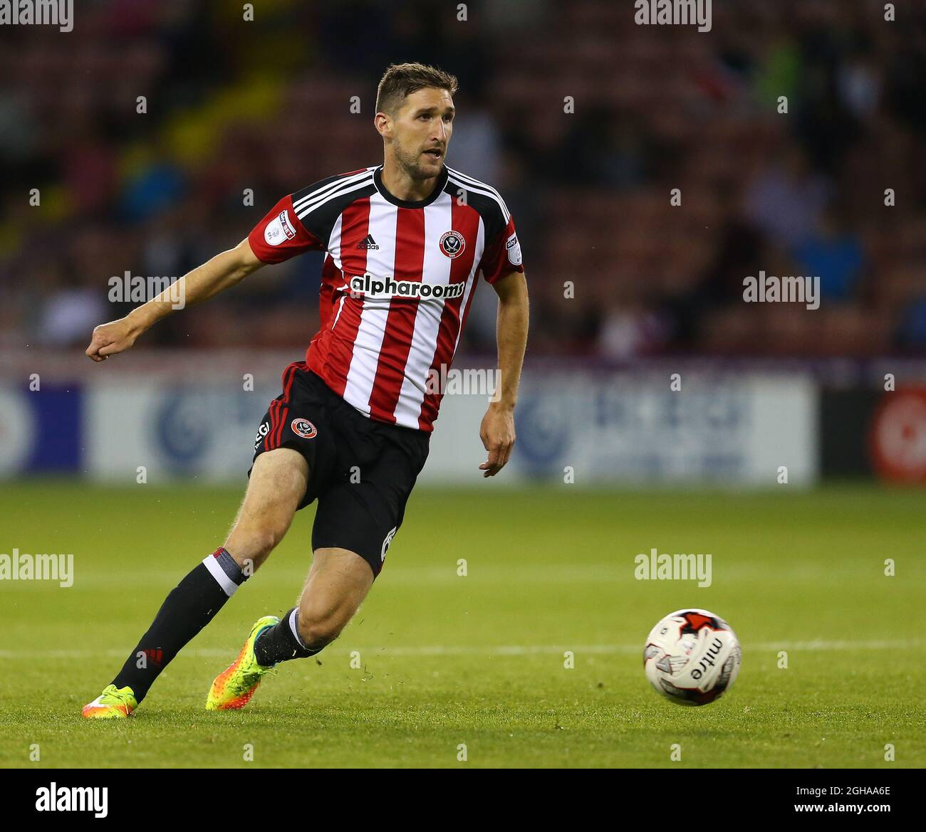 Chris Basham von Sheffield Utd beim Sky Bet EFL League One Match im Bramall Lane Stadium, Sheffield. Bilddatum: 16. August 2016. PIC Simon Bellis/Sportimage über PA Images Stockfoto