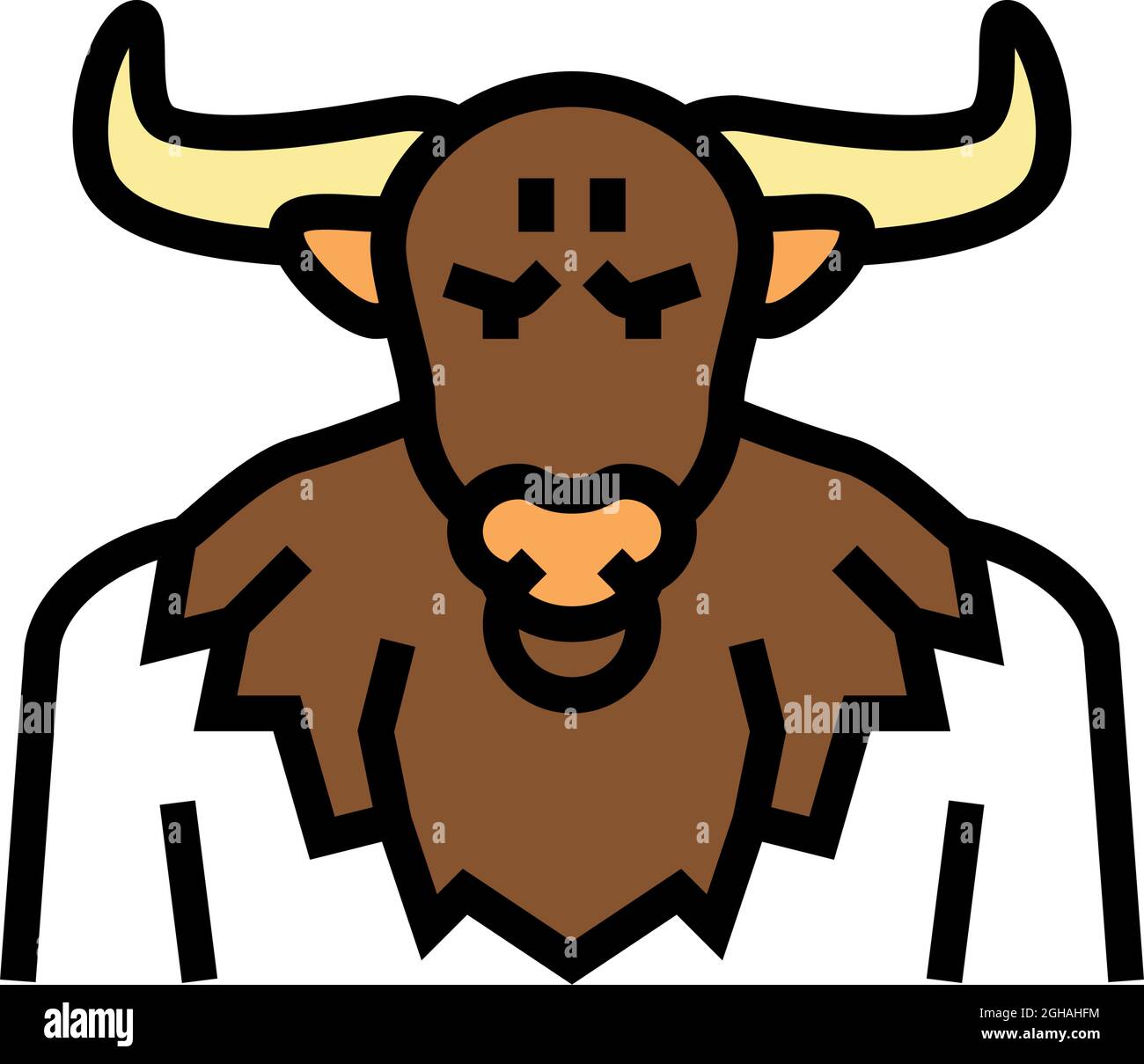 minotaur antike griechenland Farbe Symbol Vektor Illustration Stock