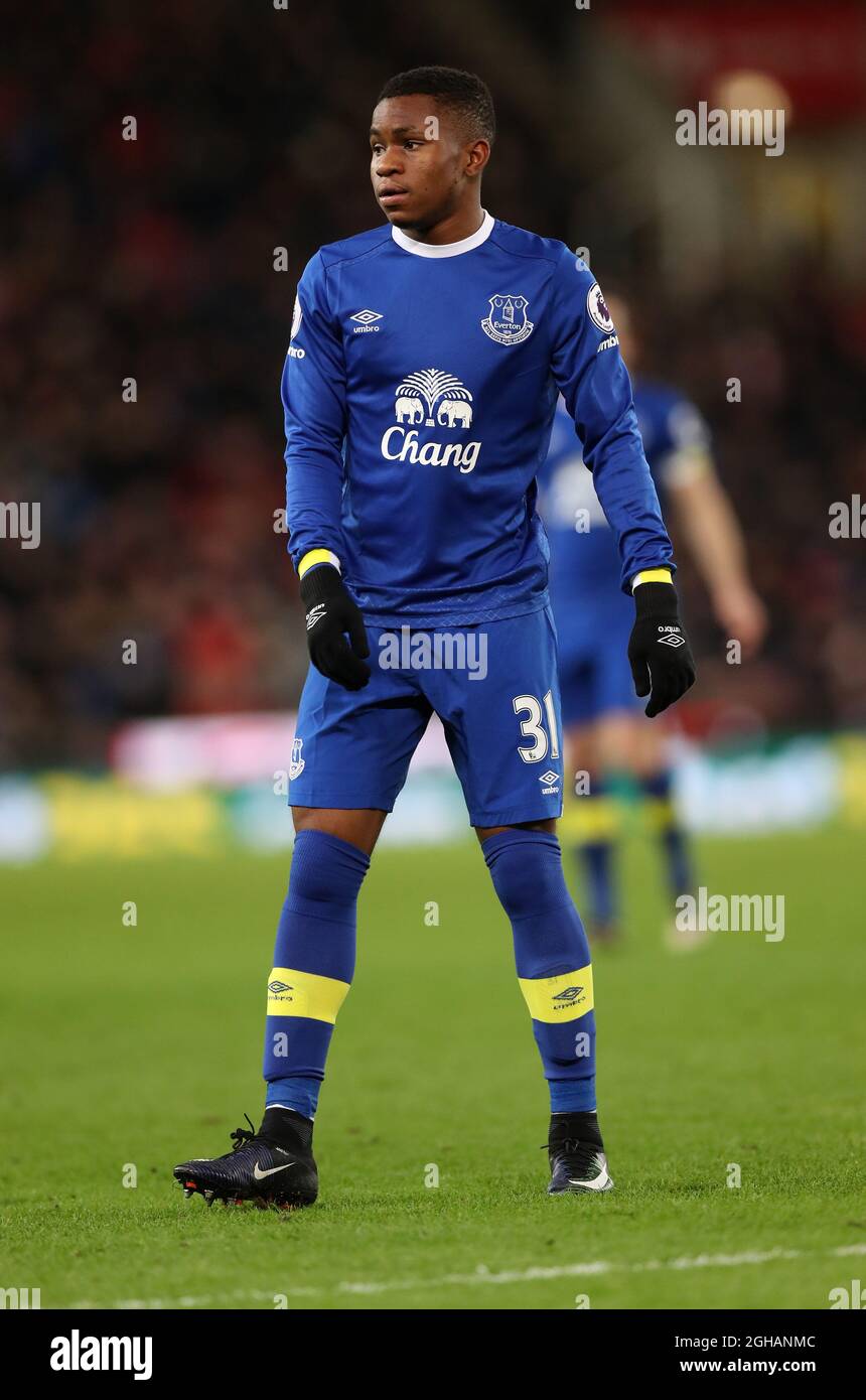 Ademola Lookman von Everton während des Spiels der englischen Premier League im bet365 Stadium, Stoke. Bilddatum: 1. Februar 2017. Bildnachweis sollte lauten: Lynne Cameron/Sportimage via PA Images Stockfoto