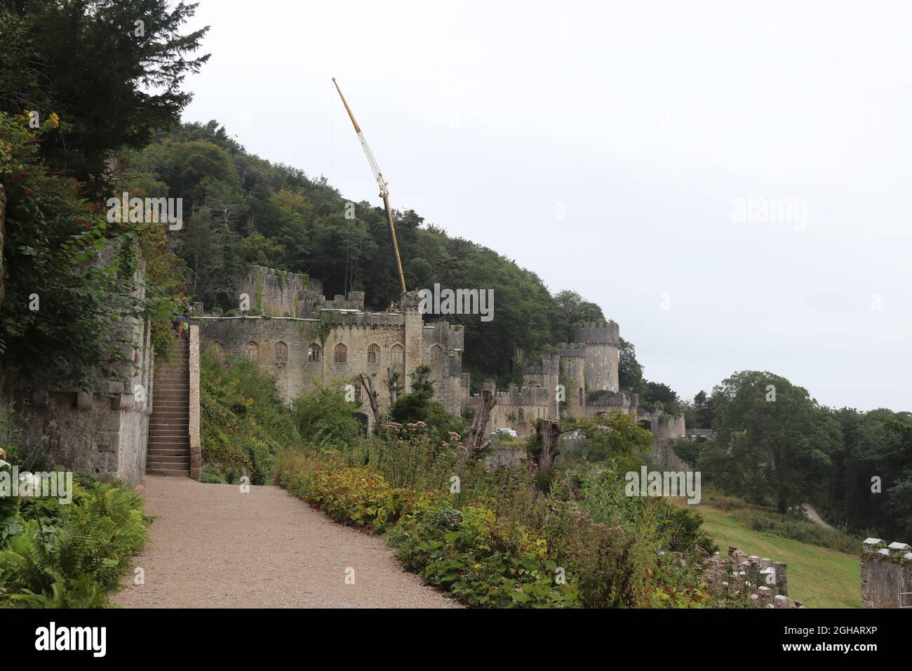 Gwrych Castle Abergele North Wales, 05. September 2021, Ich bin ein Promi Gwrych Castle schließt offiziell für die Öffentlichkeit, da es für die neue I'm a Promi-Serie 2021 überarbeitet wird Stockfoto